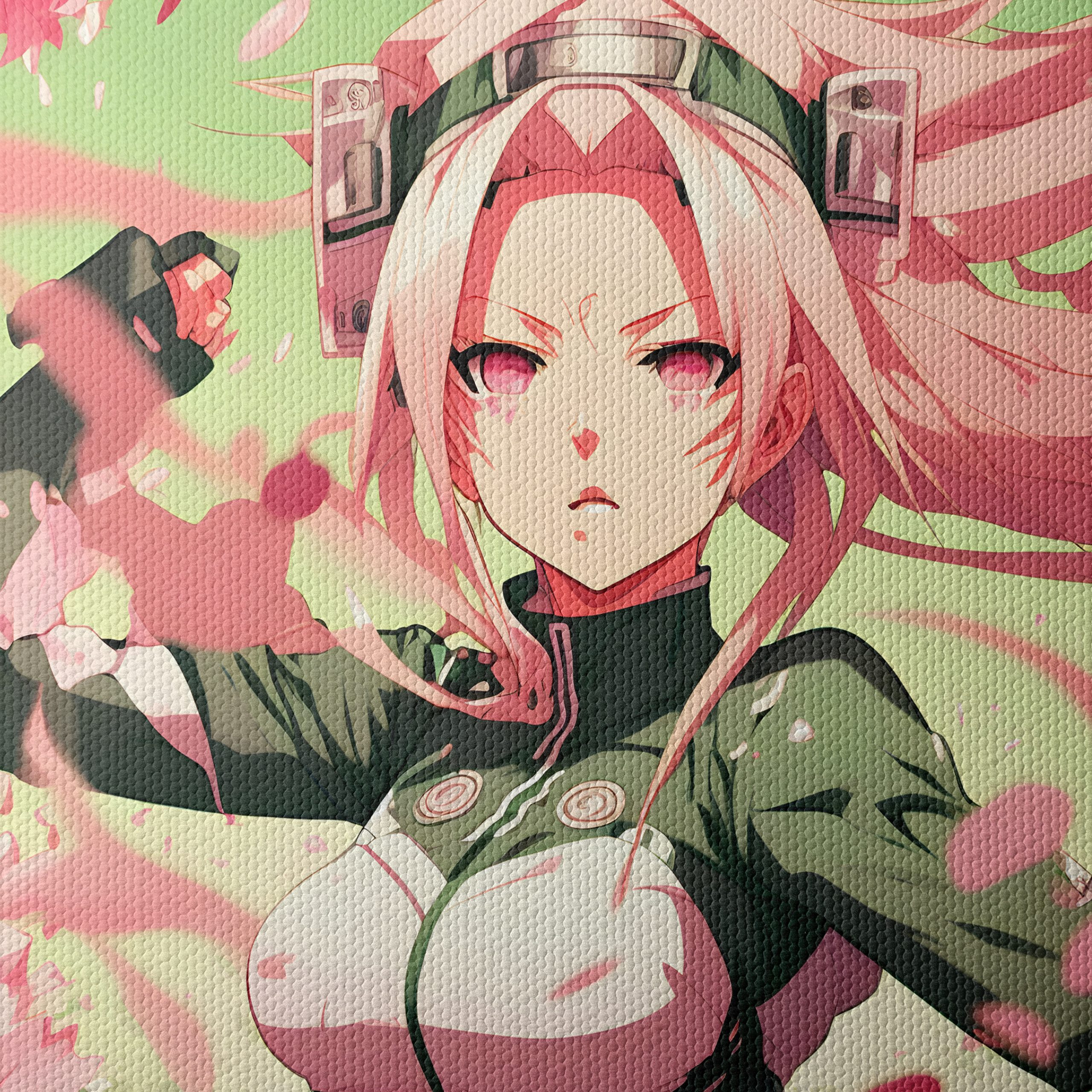 Dynamic Naruto Character Artwork with Cherry Blossoms - Image 4