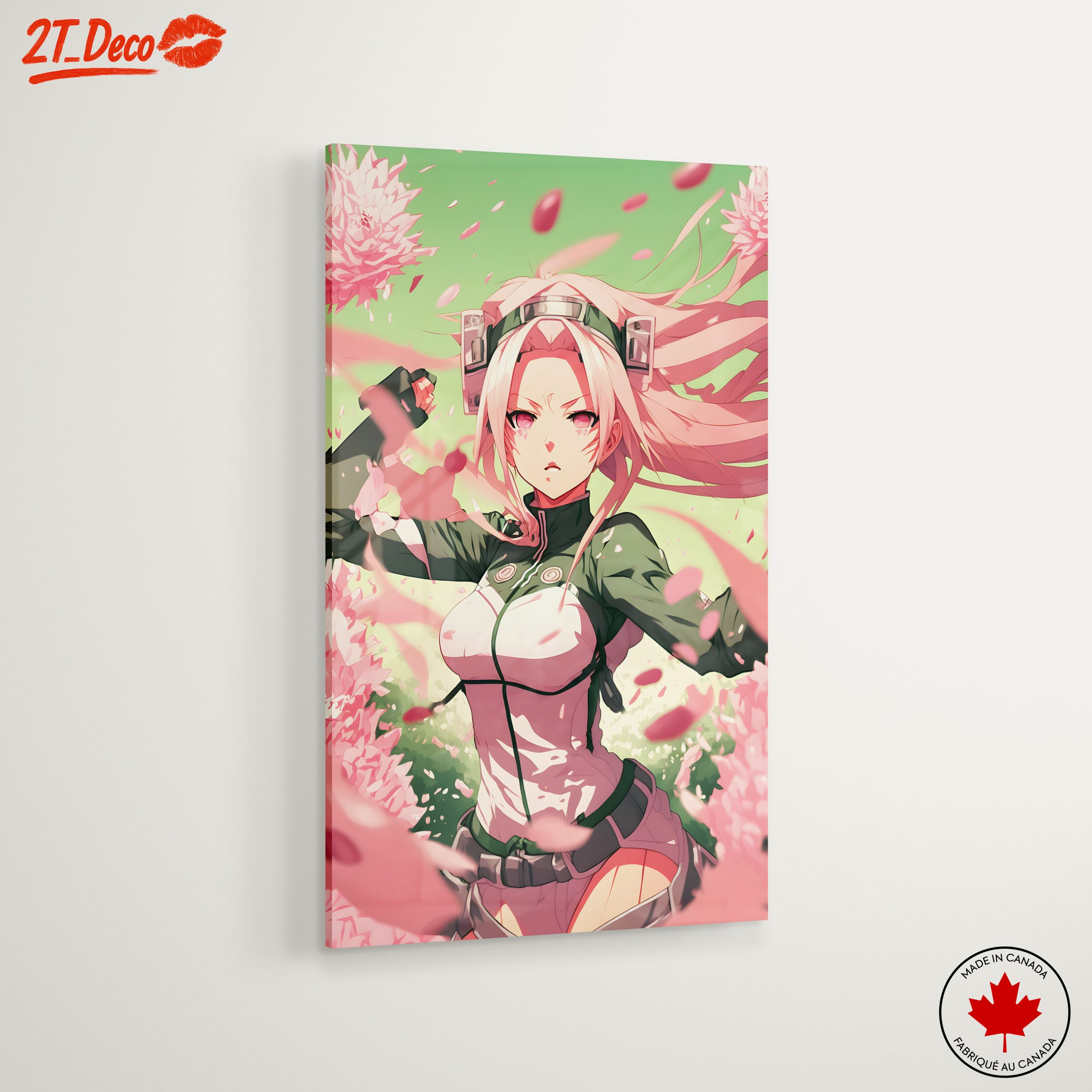 Dynamic Naruto Character Artwork with Cherry Blossoms - Image 6