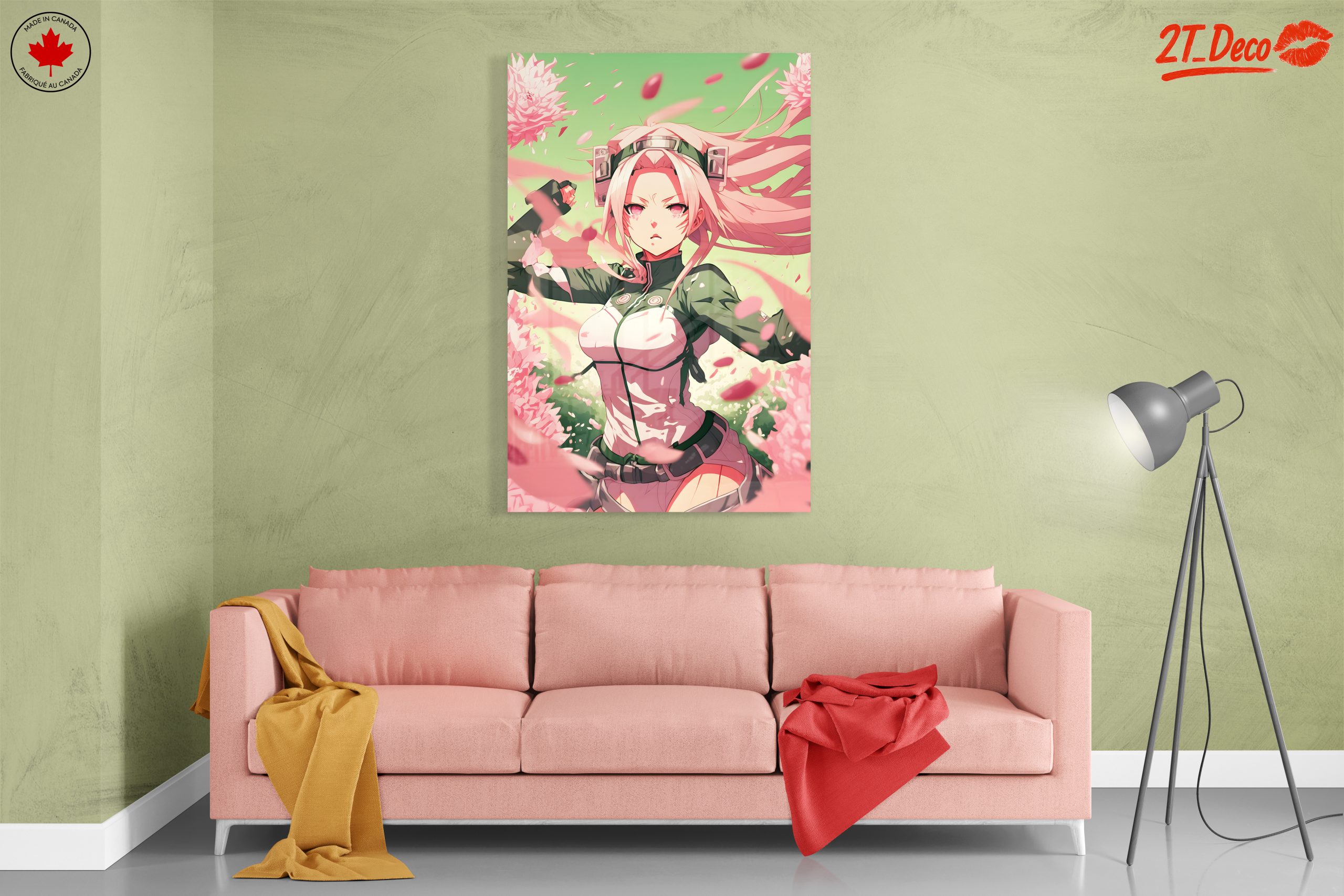 Dynamic Naruto Character Artwork with Cherry Blossoms - Image 7