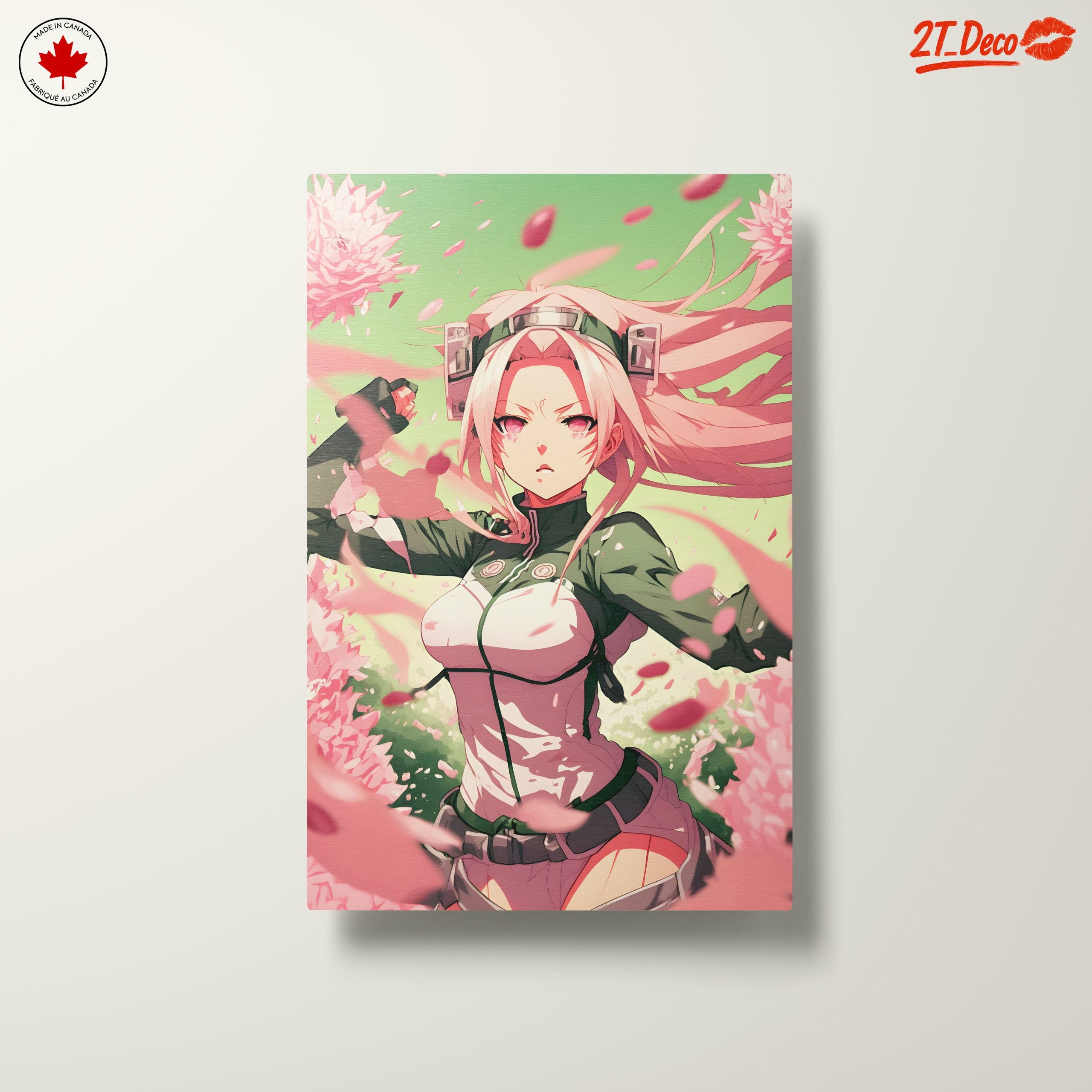 Dynamic Naruto Character Artwork with Cherry Blossoms - Image 10