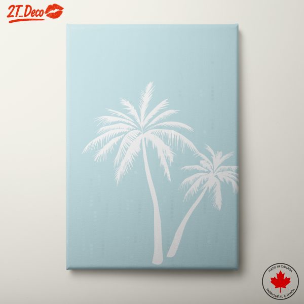 Minimalist Tropical Landscape with Palm Trees