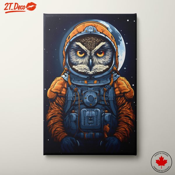 Owl Astronaut in Space Artwork