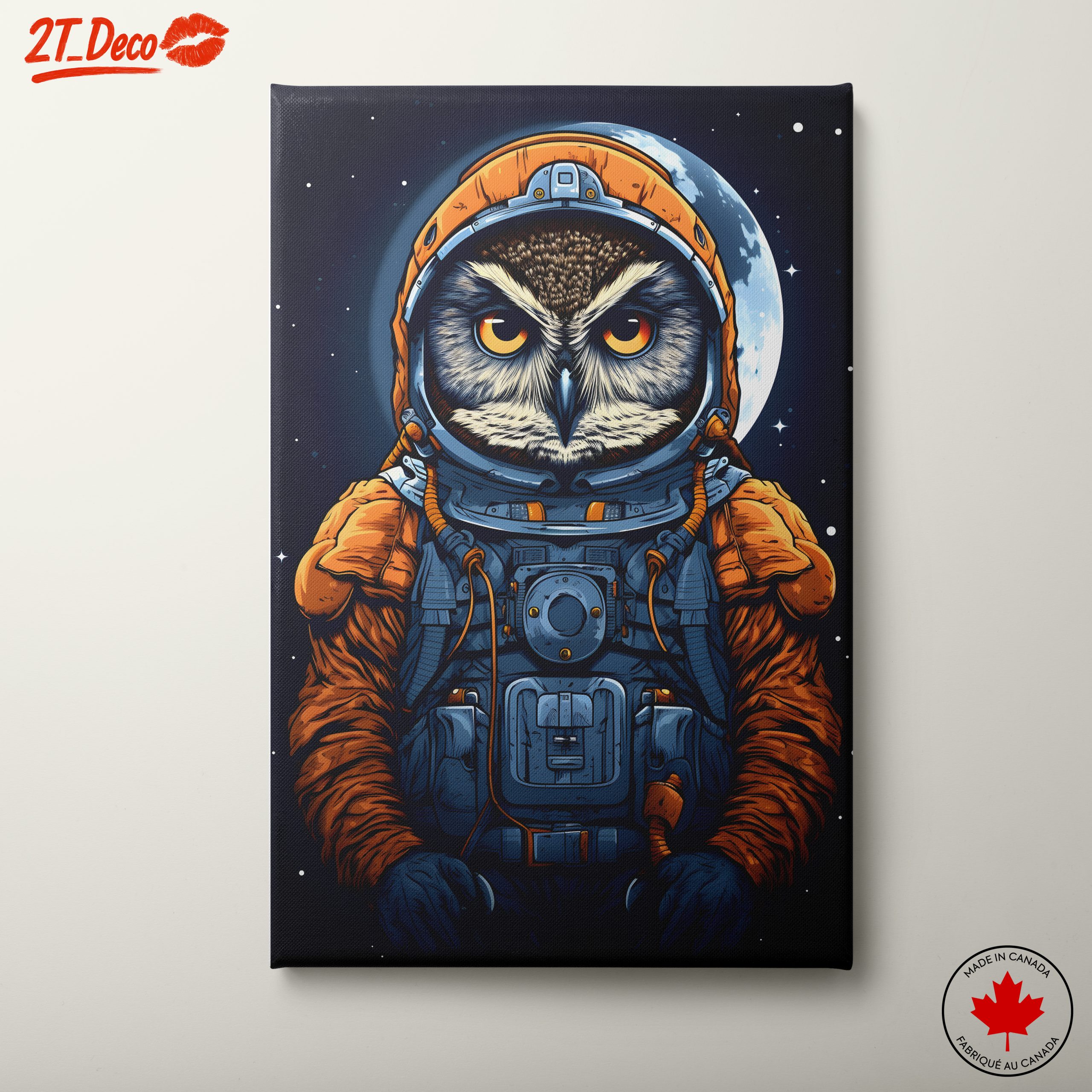 Owl Astronaut in Space Artwork