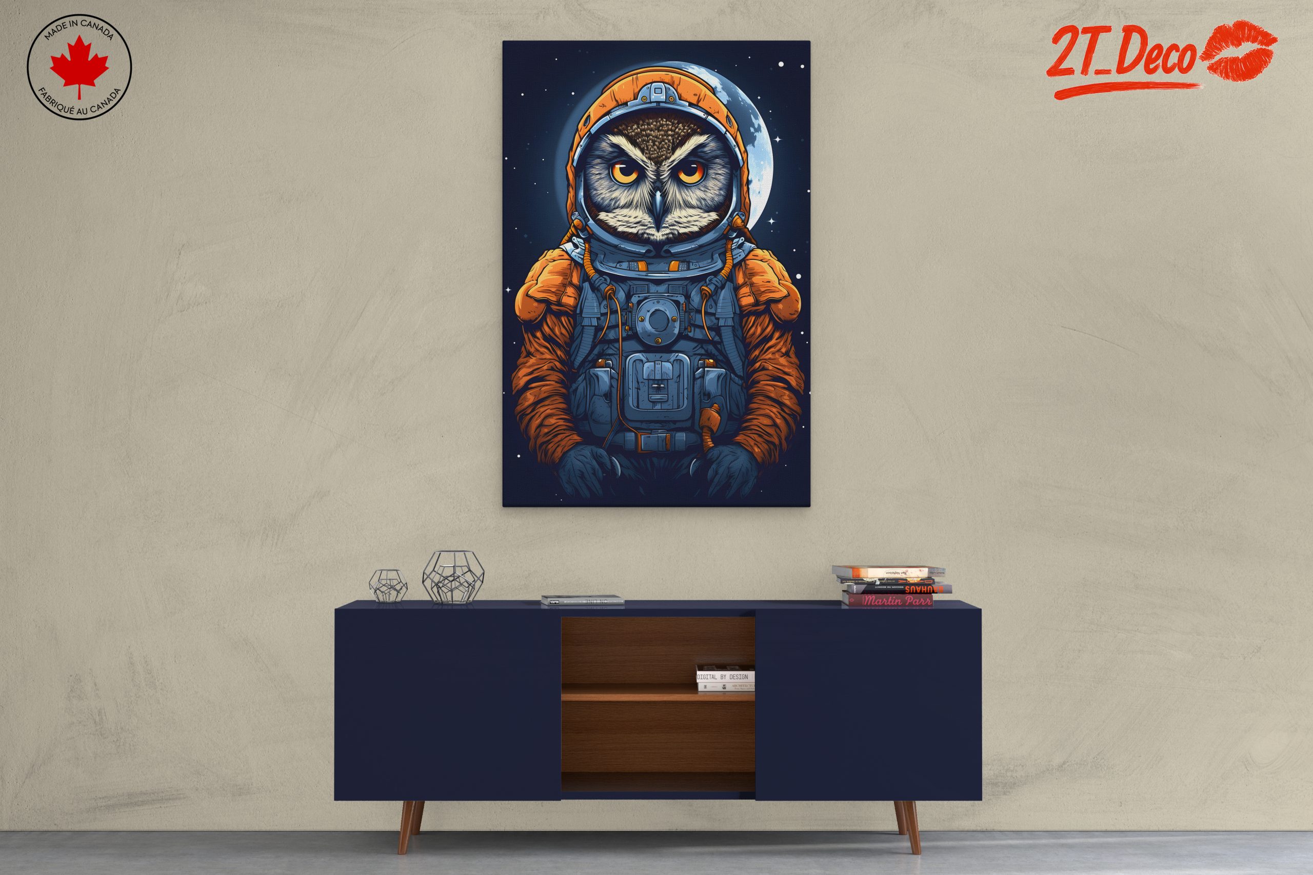 Owl Astronaut in Space Artwork - Image 3