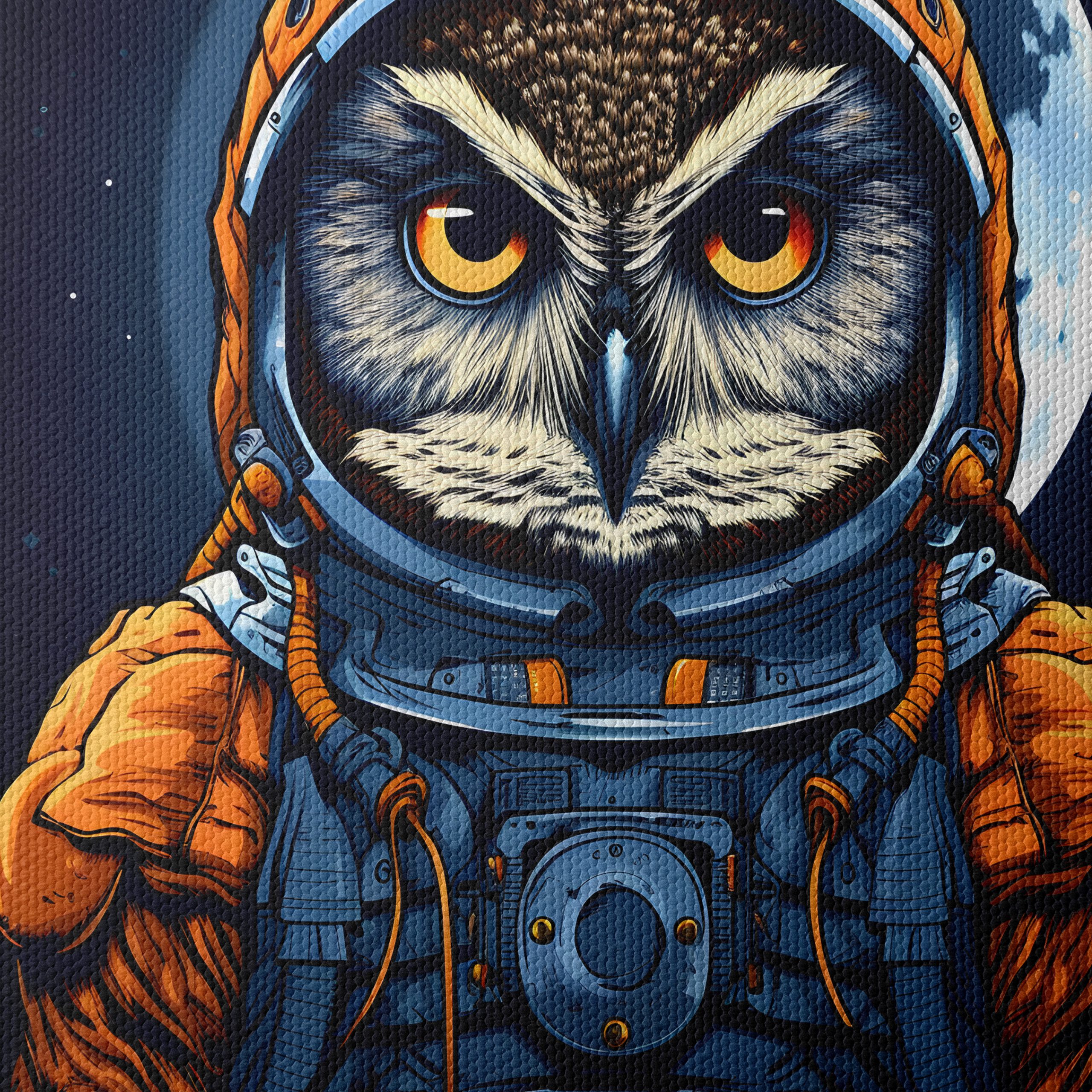 Owl Astronaut in Space Artwork - Image 4