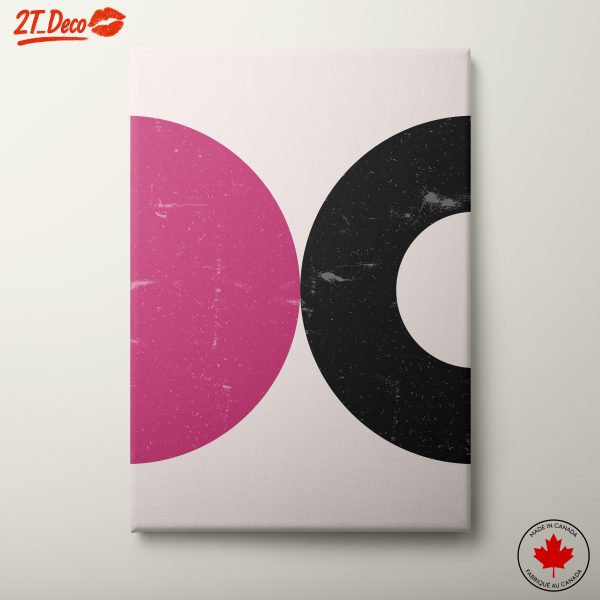 Bold Abstract Pink and Black Artwork