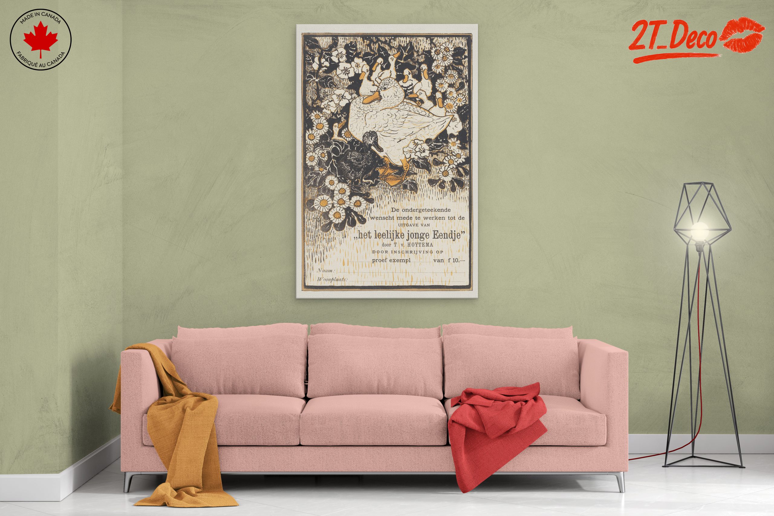Charming Duck and Ducklings Among Blossoms - Image 2