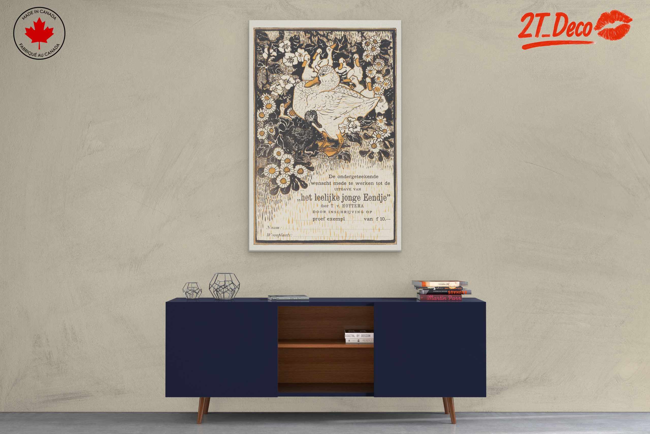 Charming Duck and Ducklings Among Blossoms - Image 3