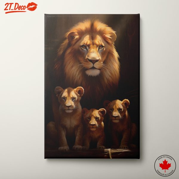 Majestic Lions and Their Cubs Art