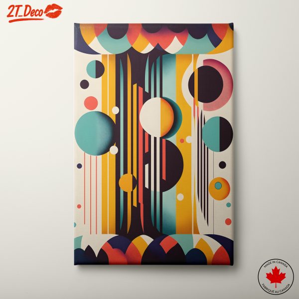 Vibrant Dynamic Abstract Art with Shapes and Colors