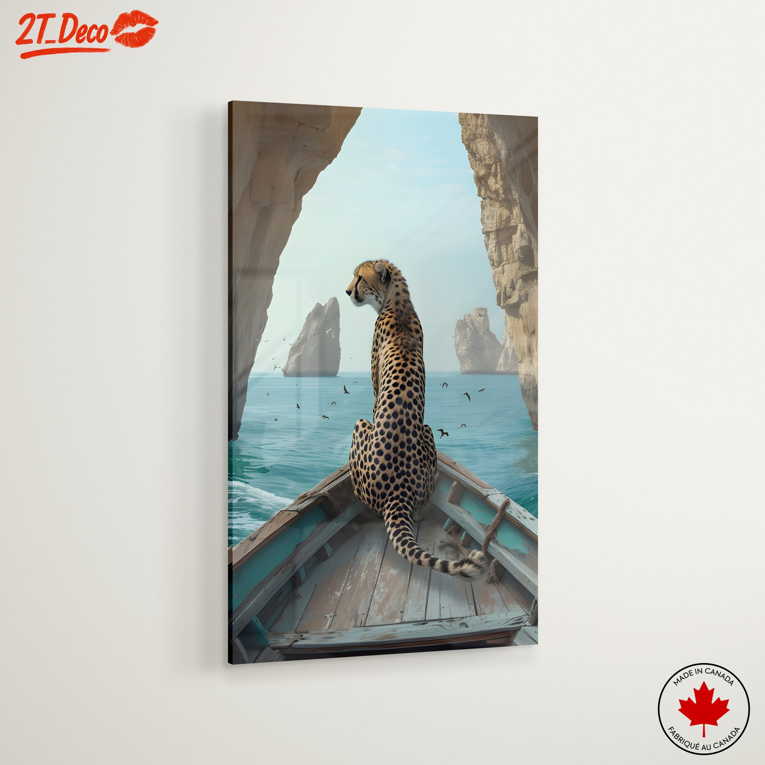 Cheetah Sailing Towards Rocky Cliffs - Image 6