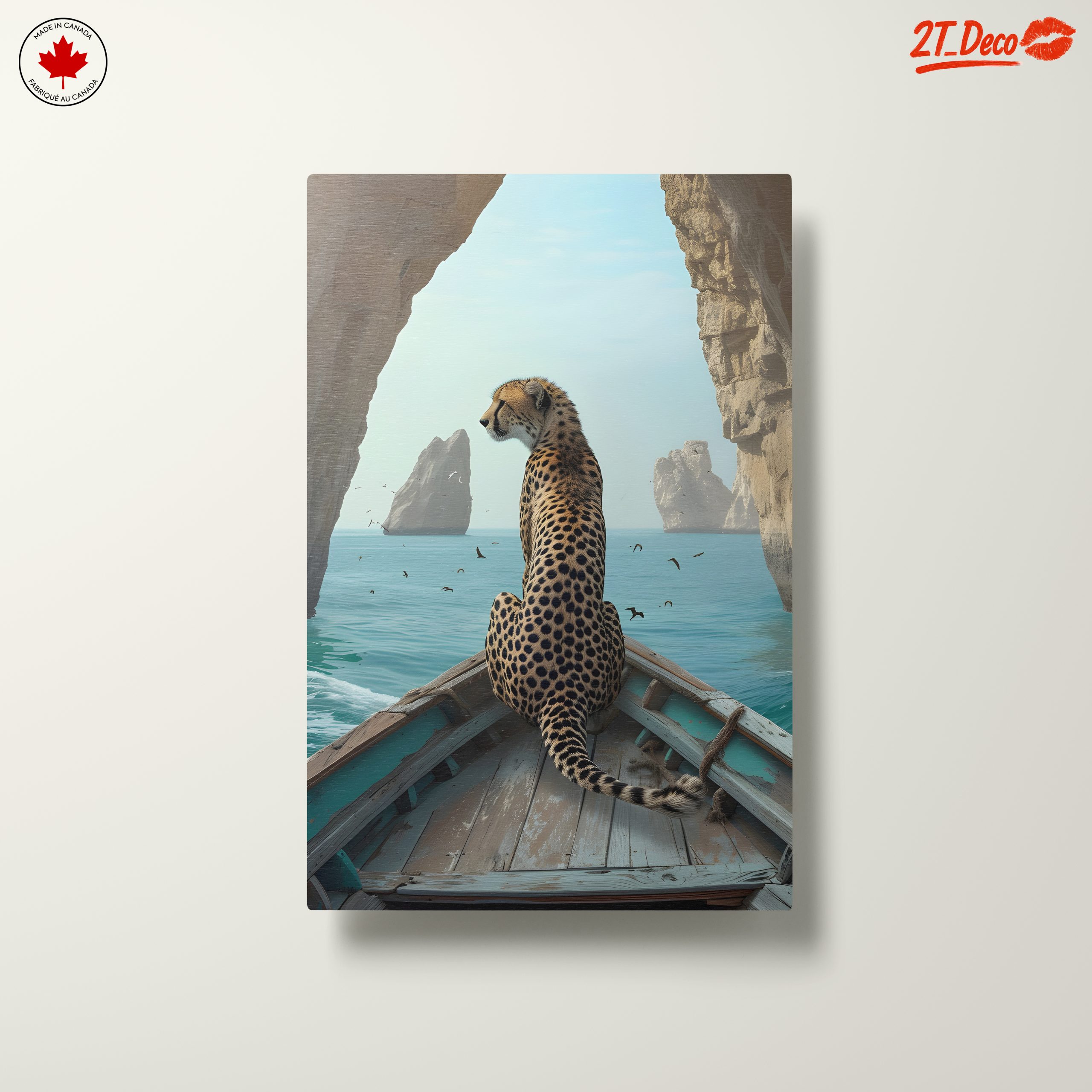 Cheetah Sailing Towards Rocky Cliffs - Image 10