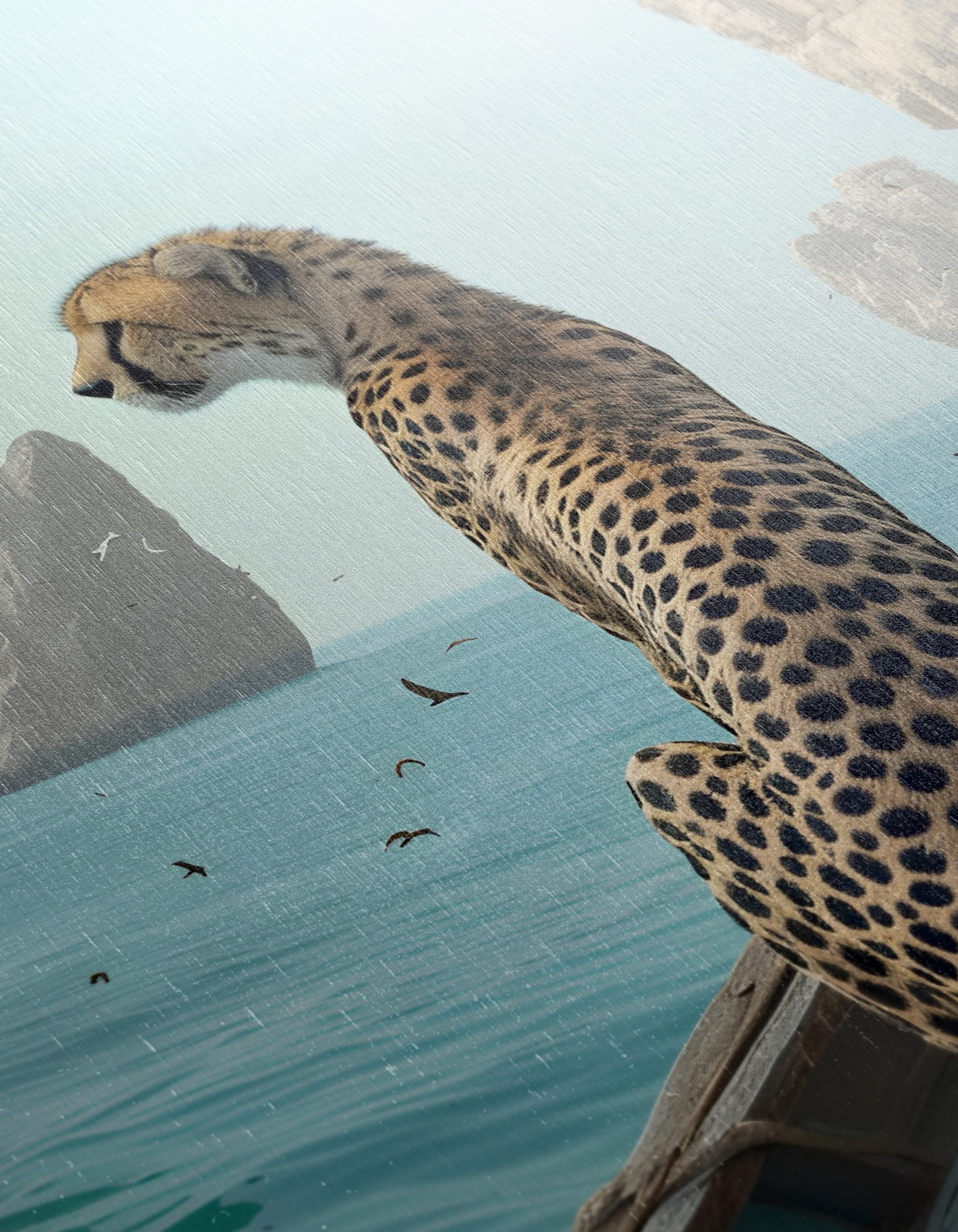 Cheetah Sailing Towards Rocky Cliffs - Image 12