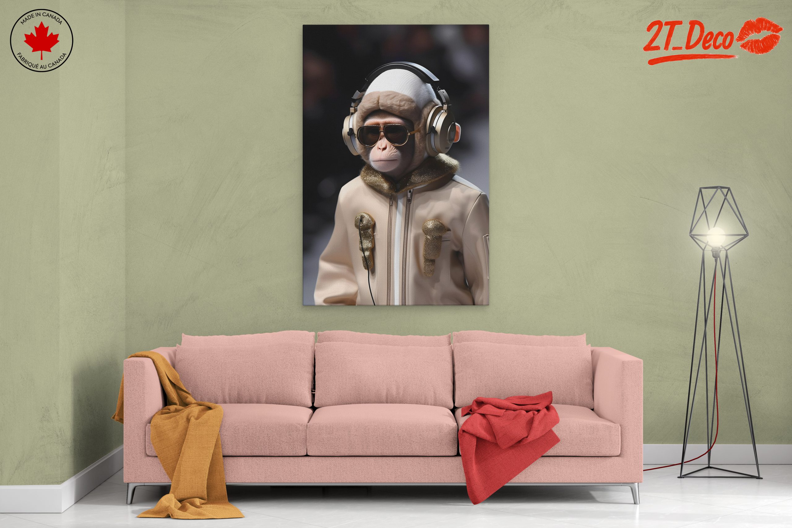 Stylized Monkey Wearing Headphones and Sunglasses - Image 2