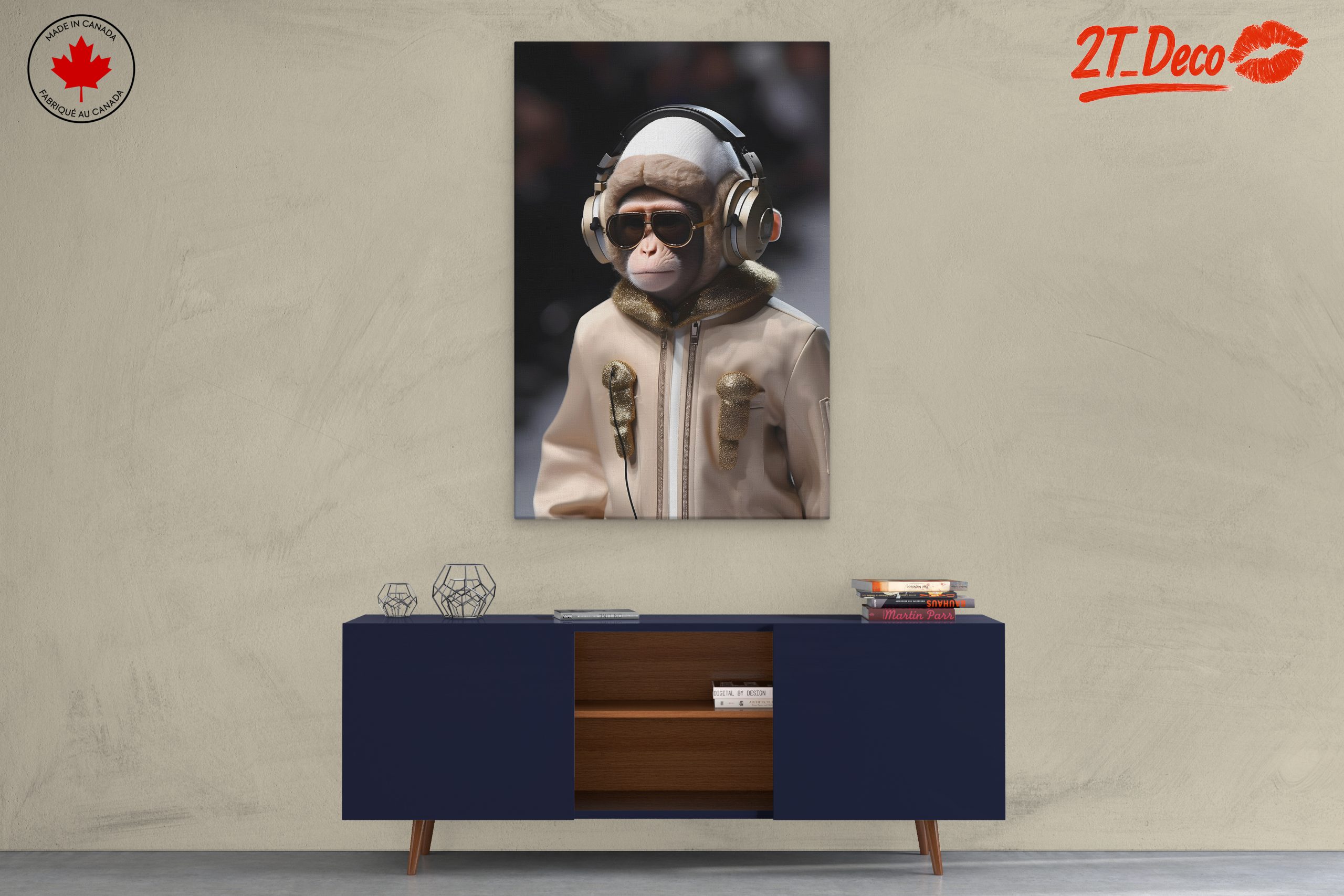 Stylized Monkey Wearing Headphones and Sunglasses - Image 3
