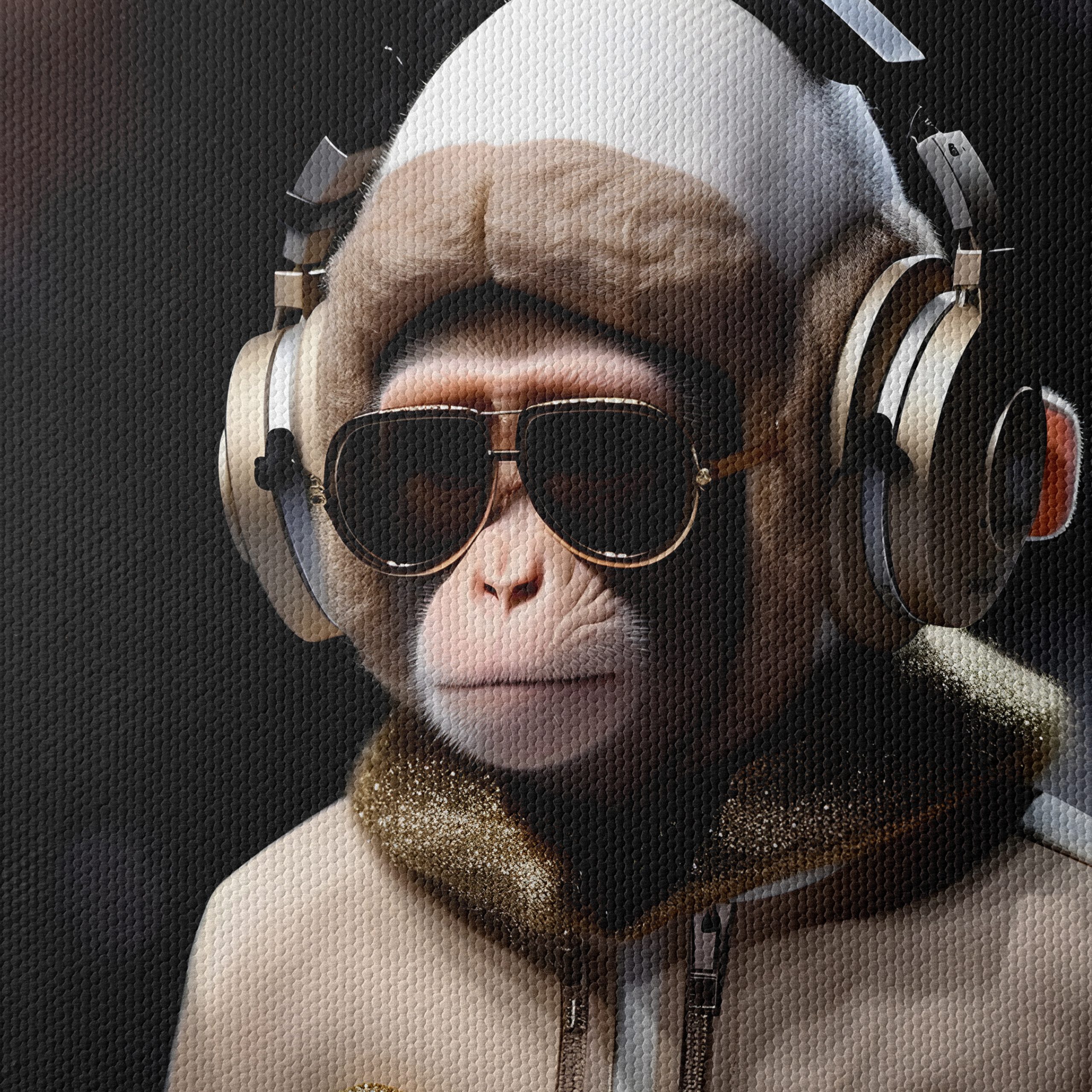 Stylized Monkey Wearing Headphones and Sunglasses - Image 4