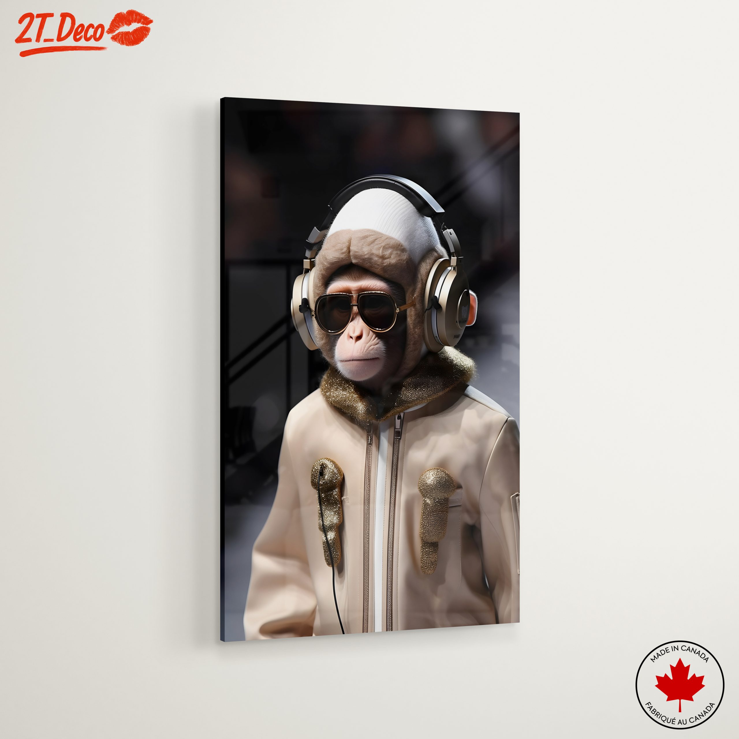 Stylized Monkey Wearing Headphones and Sunglasses - Image 6