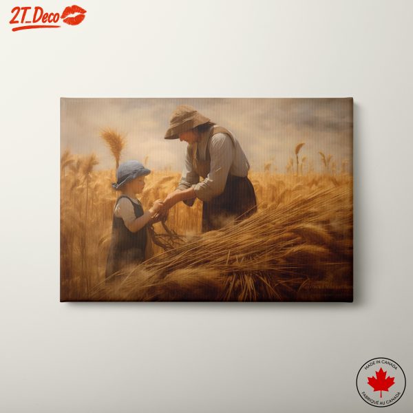 Cultural Family Scene in Wheat Field
