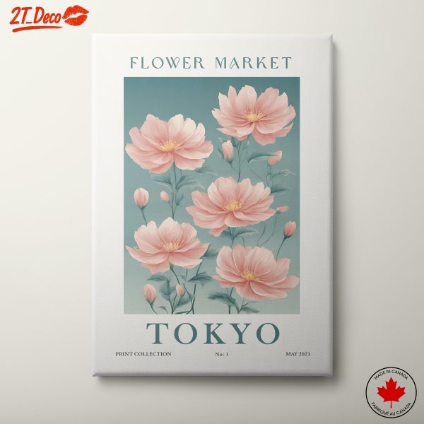 Elegant Botanical Flower Artwork Featuring Tokyo