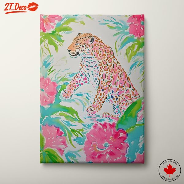 Vibrant Leopard in Floral Surroundings