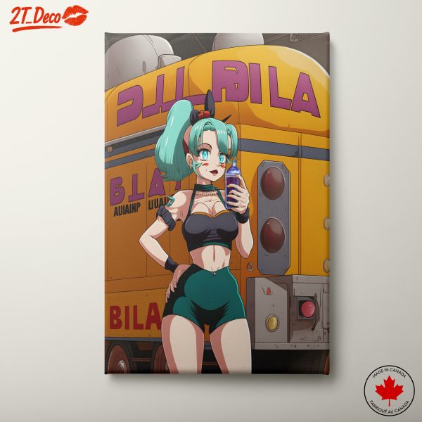 Anime Character in Urban Setting with Drink