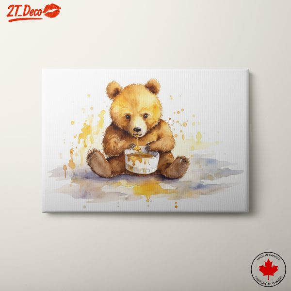 Adorable Bear Enjoying Honey