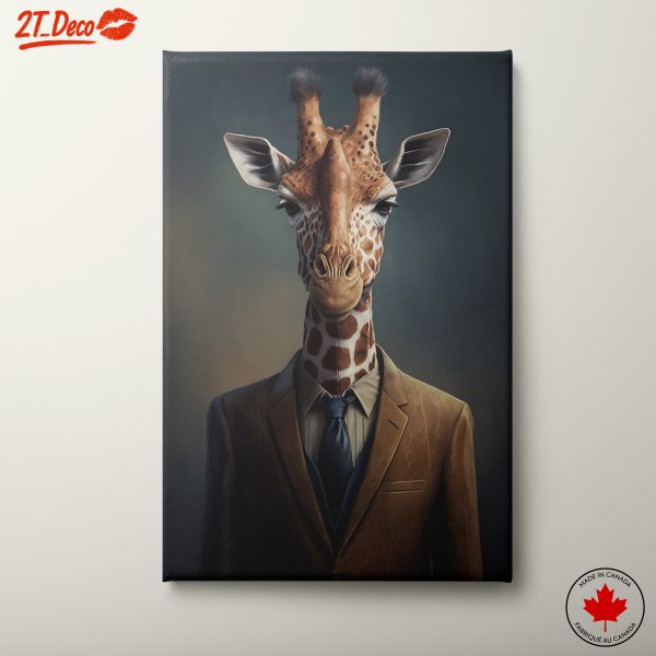 Giraffe in a Suit with a Stylish Attitude
