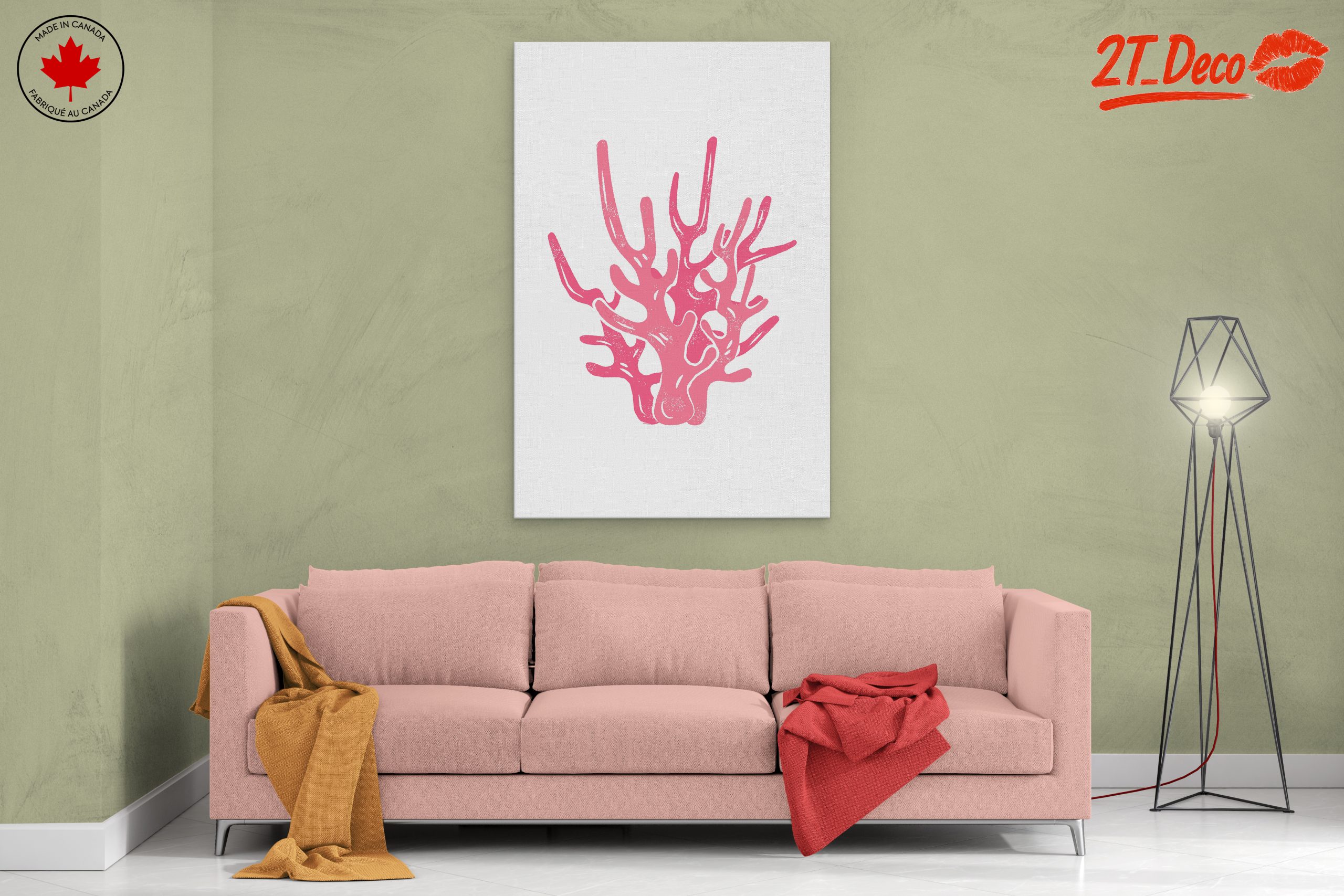Stylized Pink Coral Abstract Art - Image 2