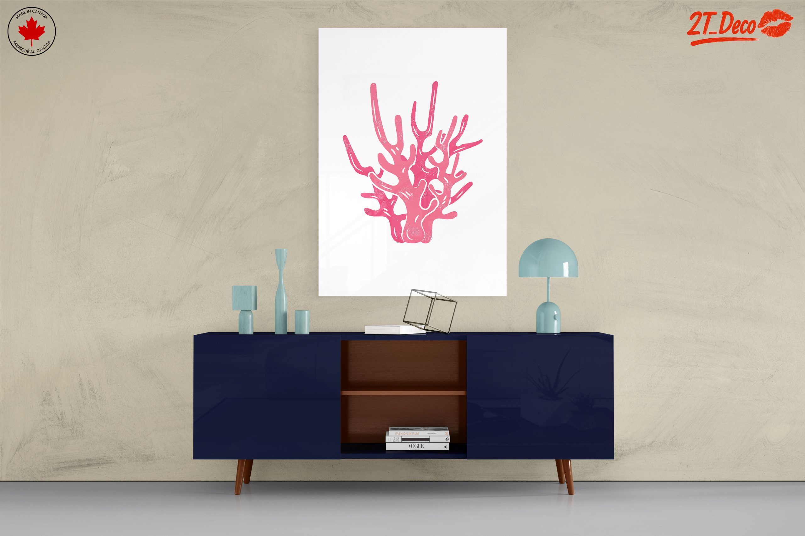 Stylized Pink Coral Abstract Art - Image 8