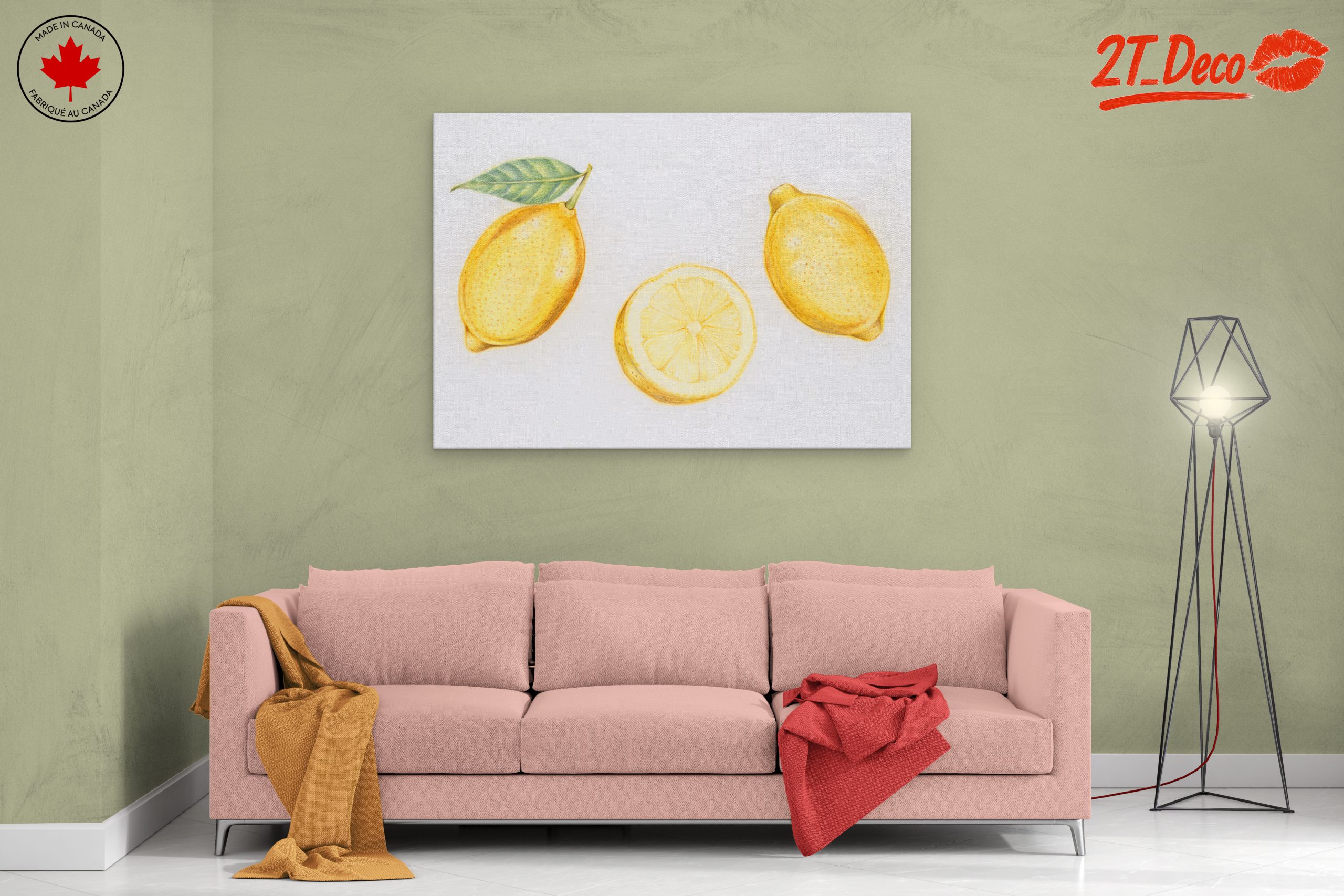 Artistic Lemon Illustration for Kitchen Decor - Image 2