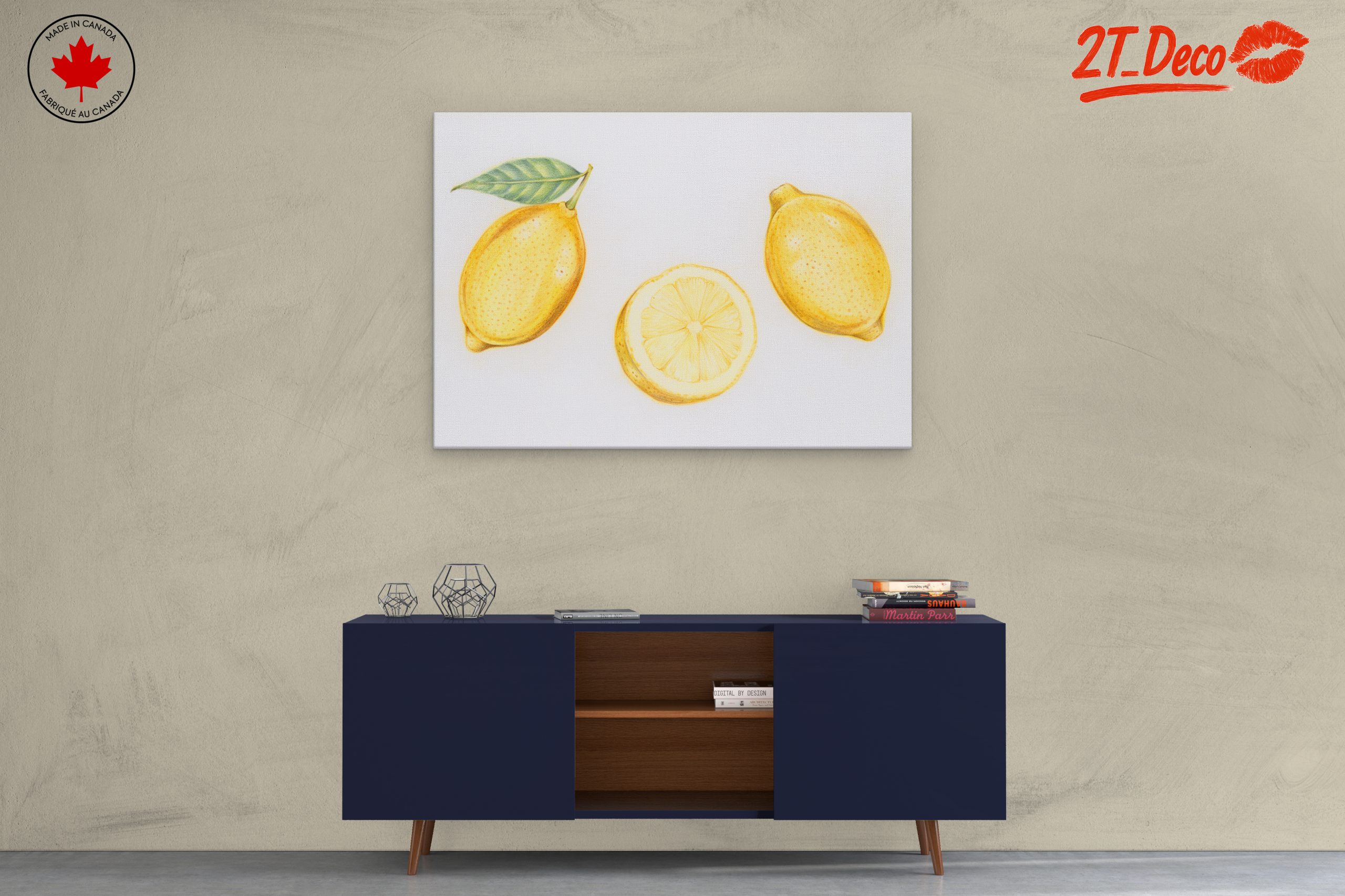 Artistic Lemon Illustration for Kitchen Decor - Image 3