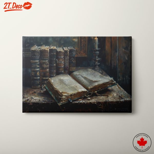 Antique Open Book Still Life