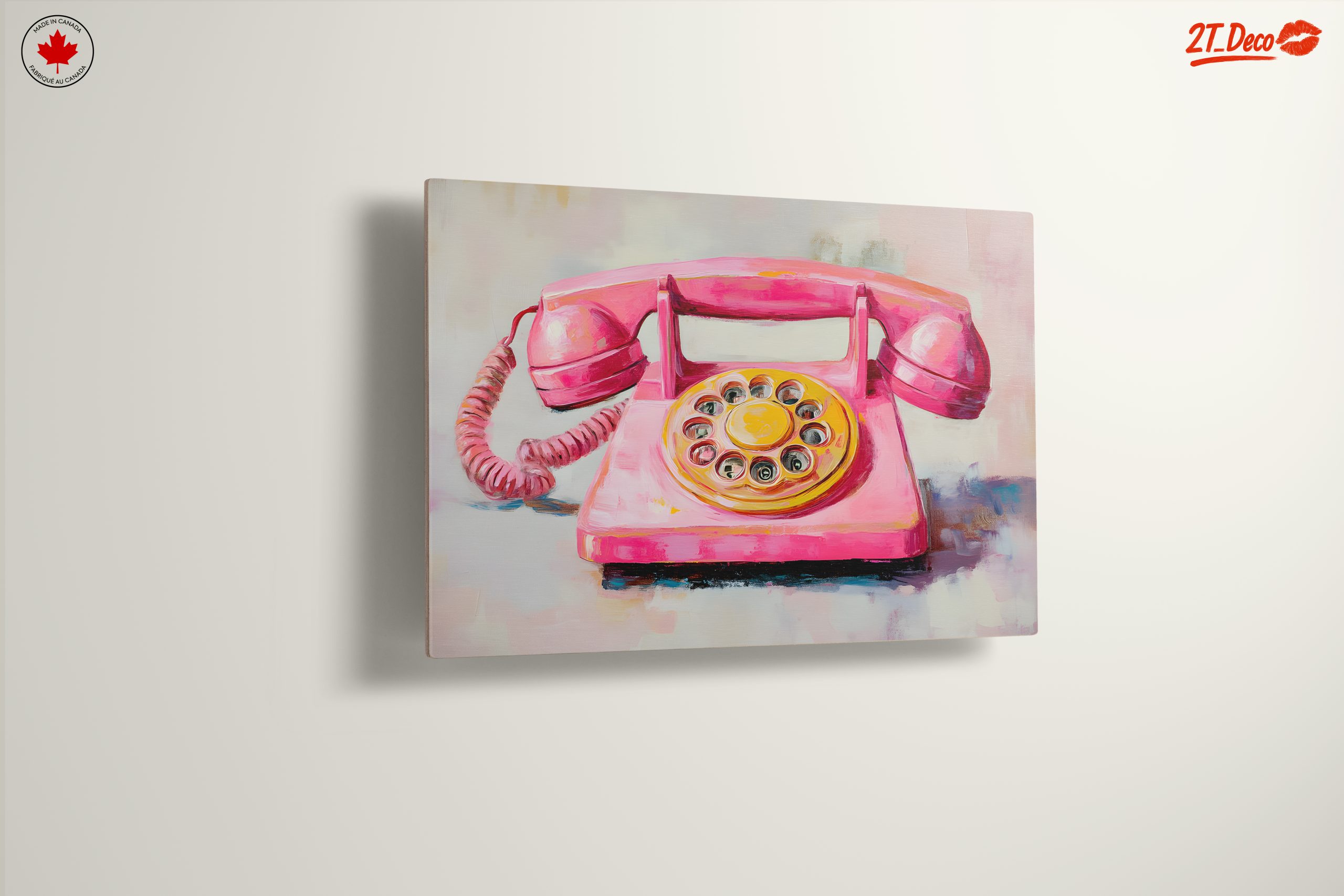 Whimsical Pink Vintage Telephone Art - Image 13
