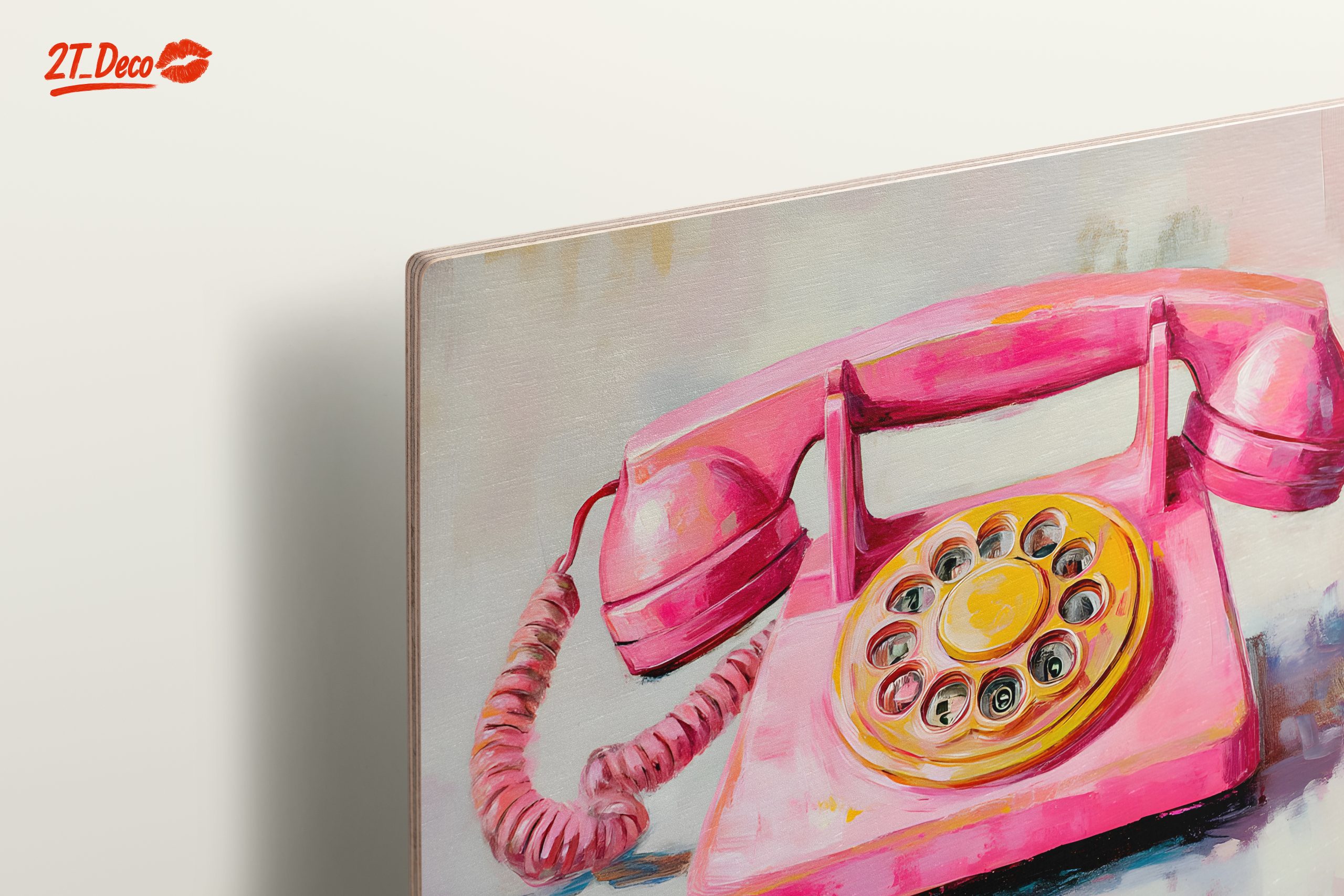 Whimsical Pink Vintage Telephone Art - Image 15