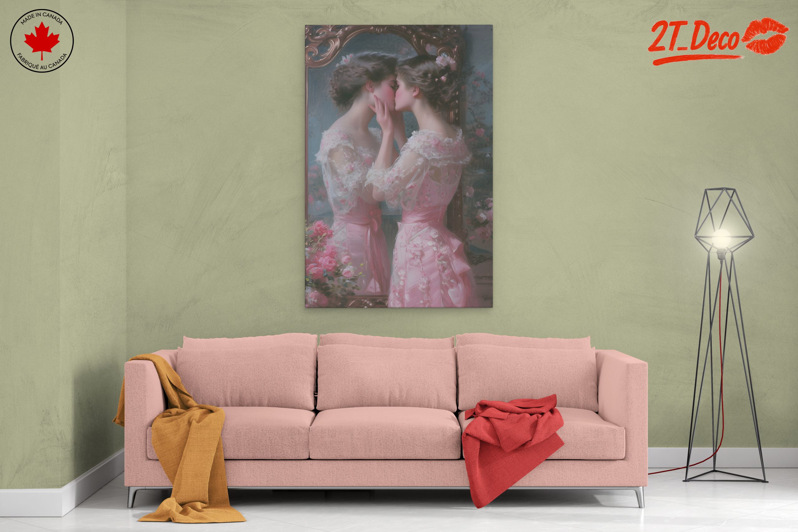 Intimate Portrait of Two Women in Elegant Dresses - Image 2