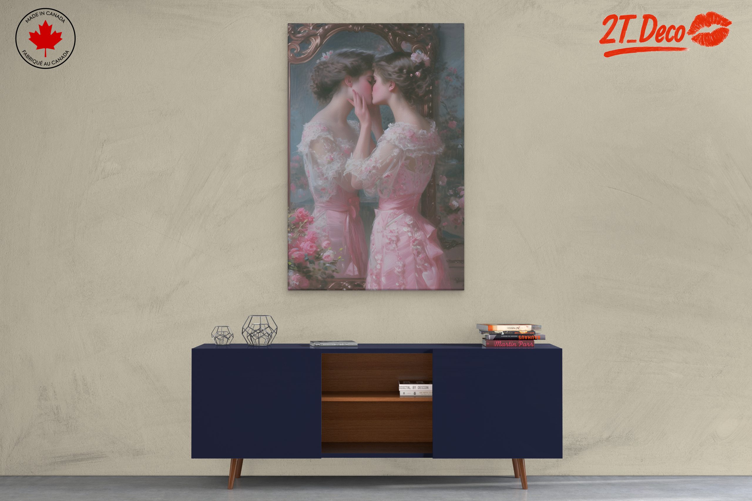 Intimate Portrait of Two Women in Elegant Dresses - Image 3