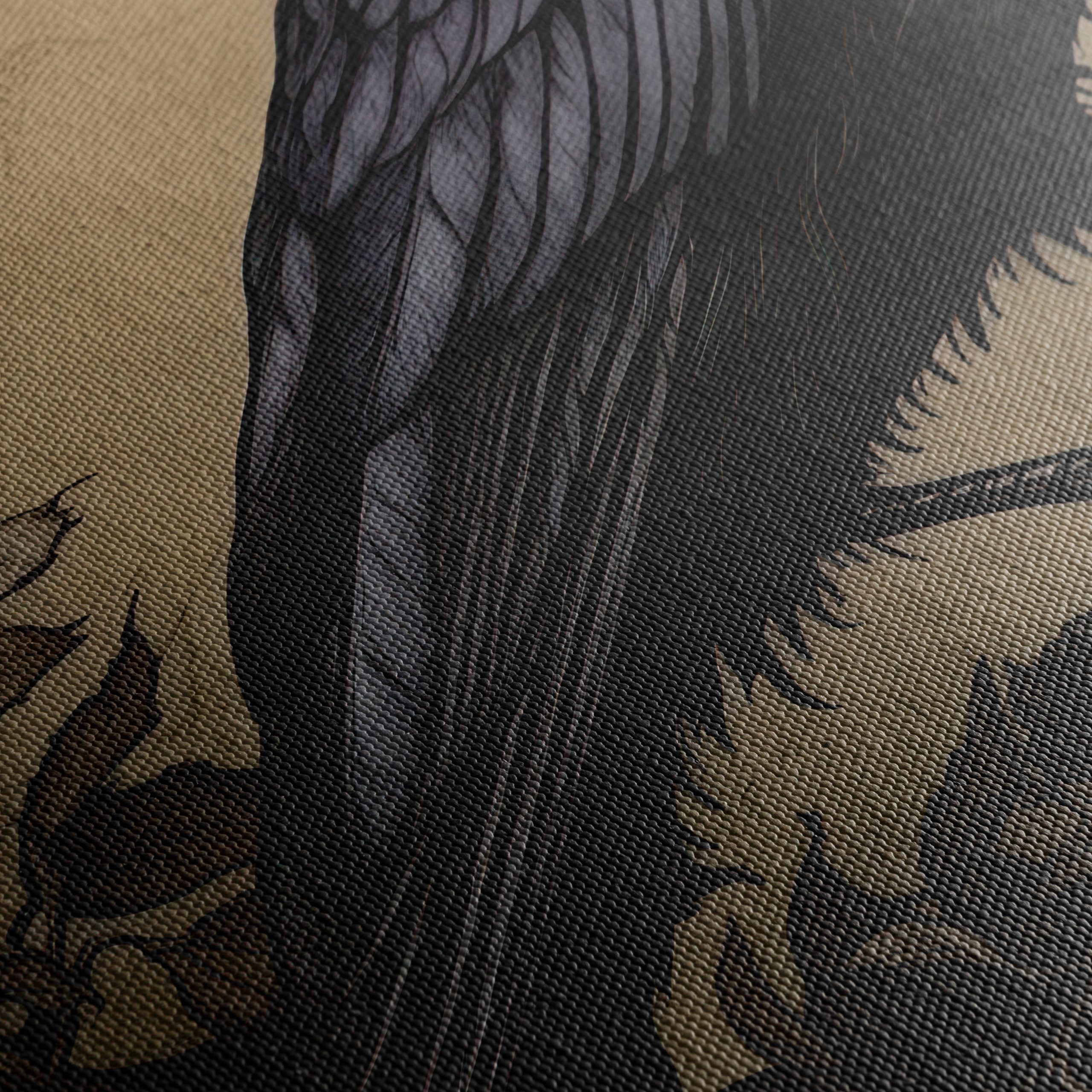 Stylized Raven with Roses Artwork - Image 5