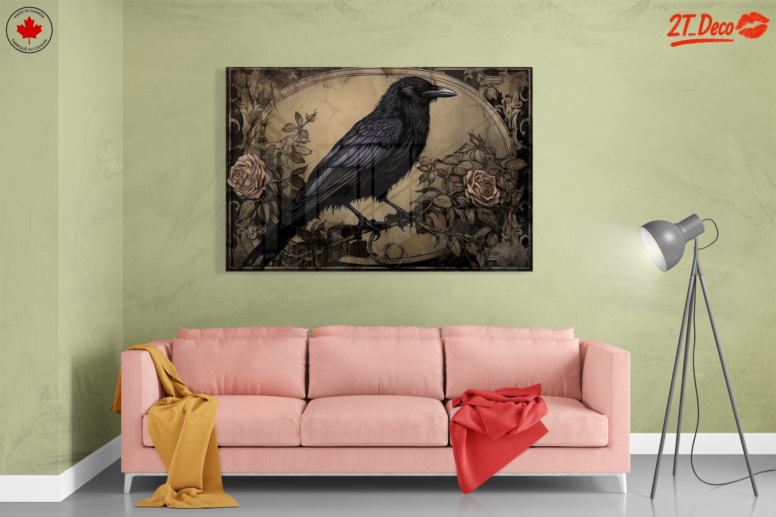 Stylized Raven with Roses Artwork - Image 7