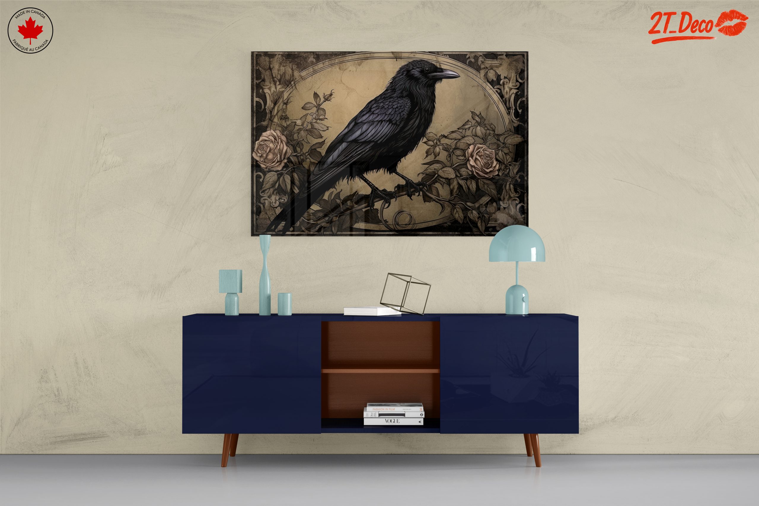 Stylized Raven with Roses Artwork - Image 8
