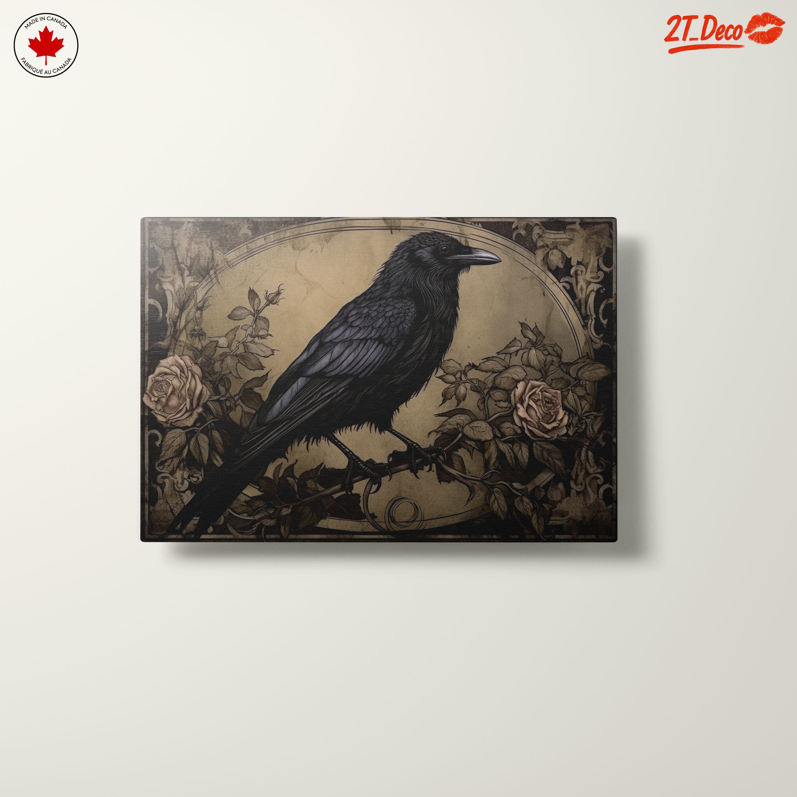 Stylized Raven with Roses Artwork - Image 10