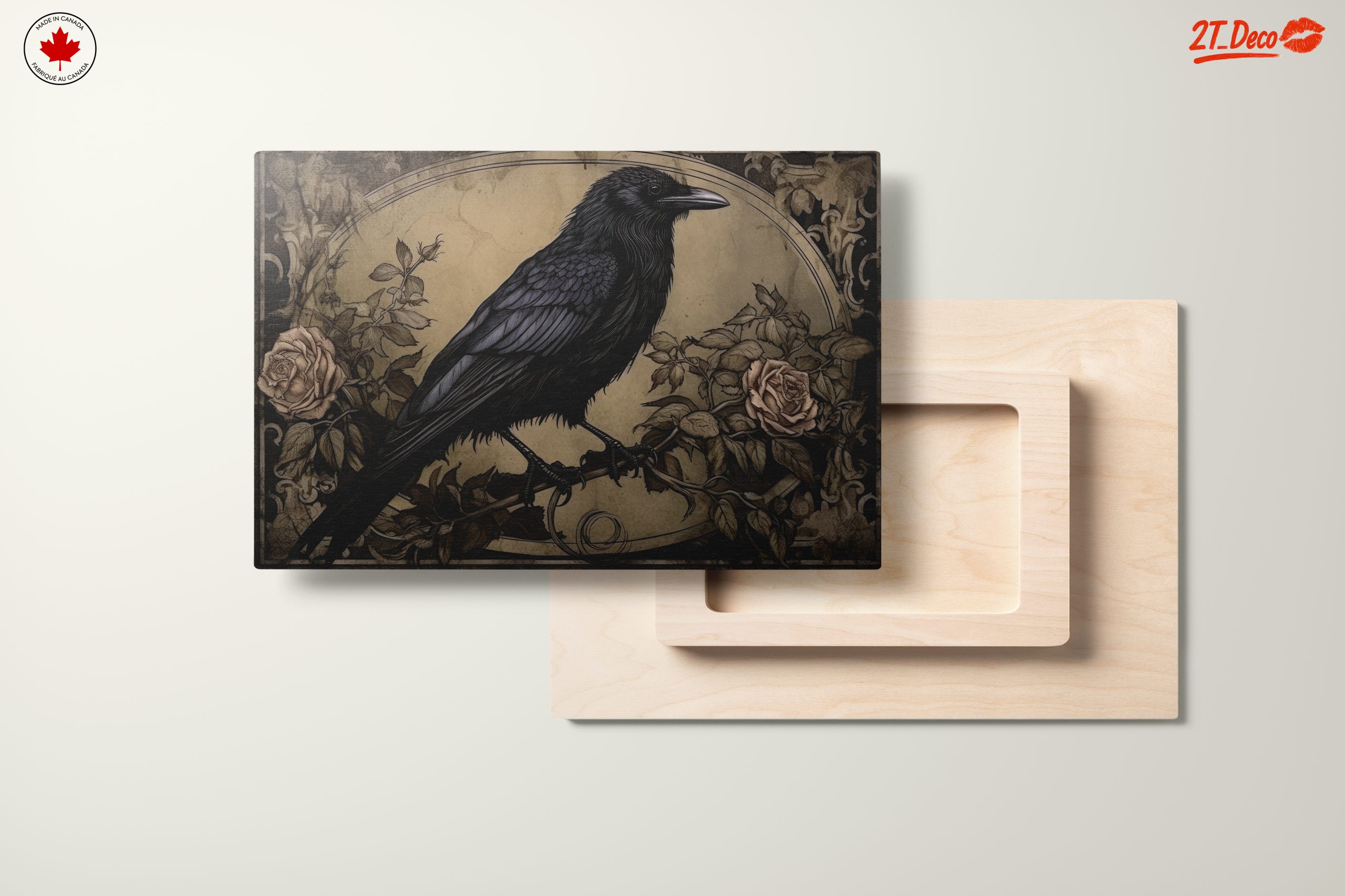 Stylized Raven with Roses Artwork - Image 11
