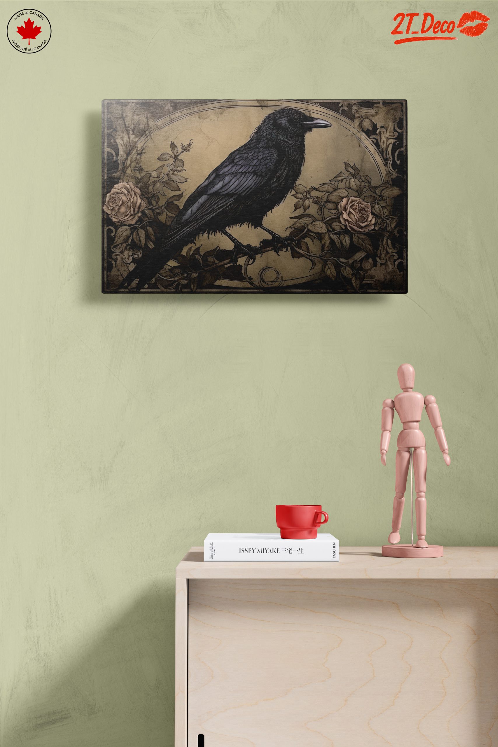 Stylized Raven with Roses Artwork - Image 14