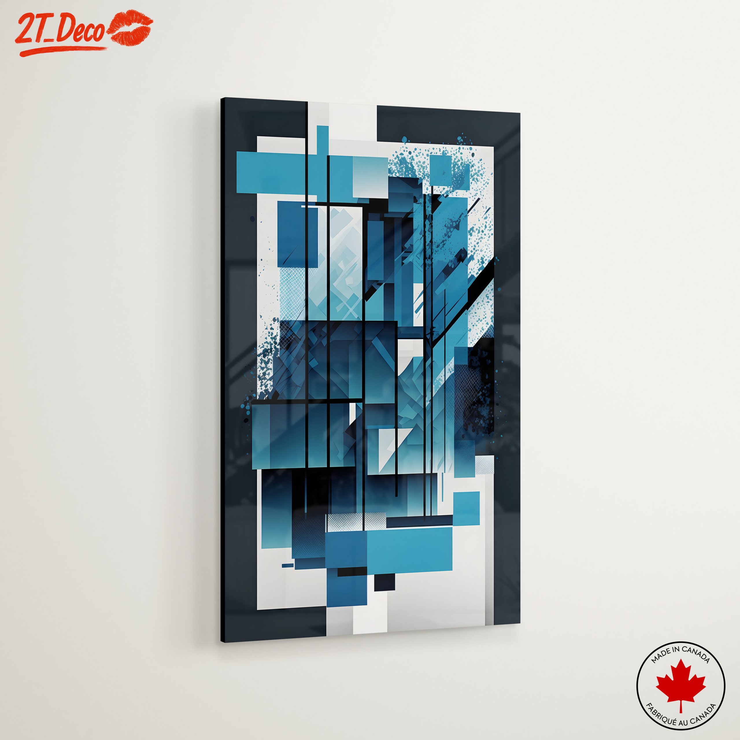 Dynamic Blue Abstract Composition Art - Image 6