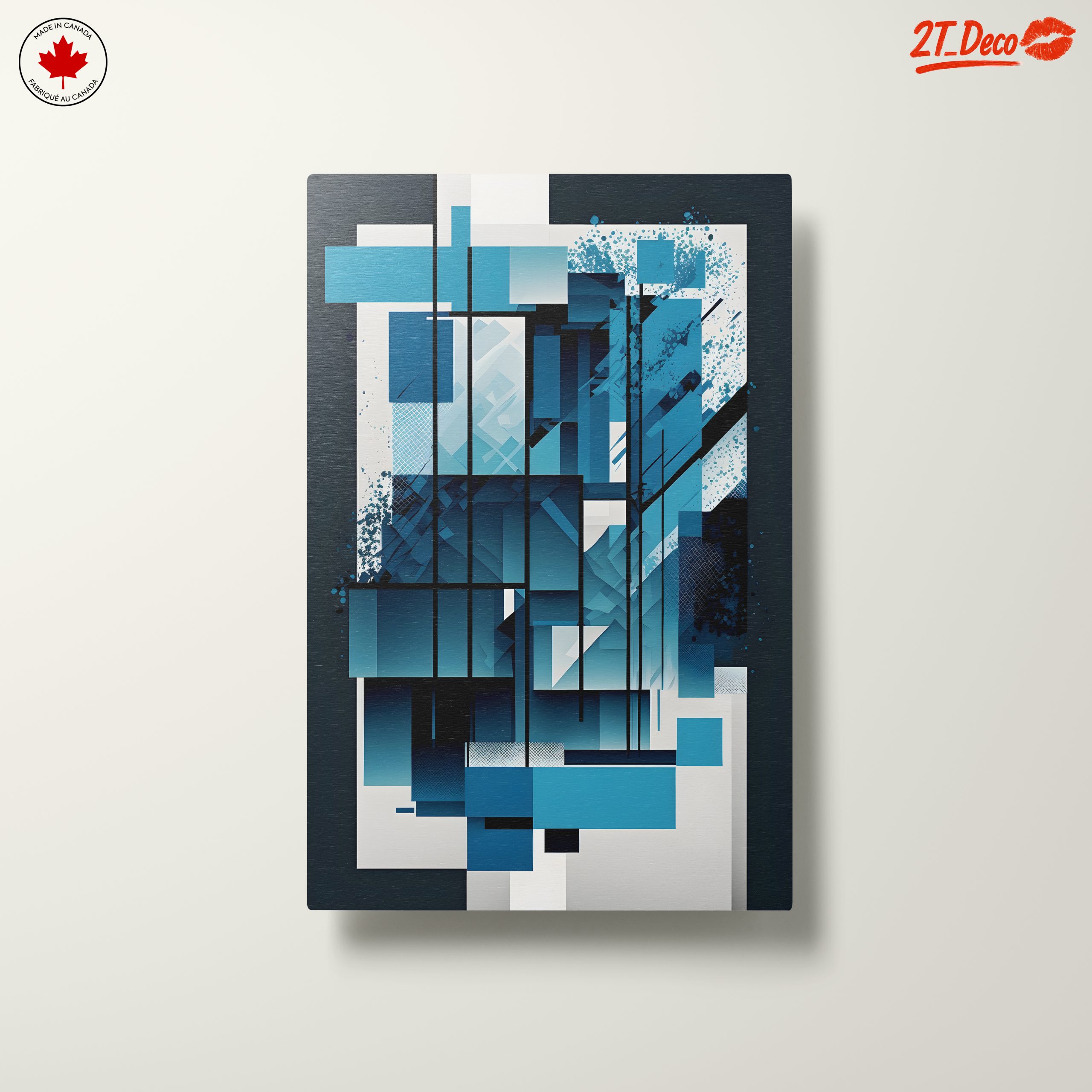Dynamic Blue Abstract Composition Art - Image 10
