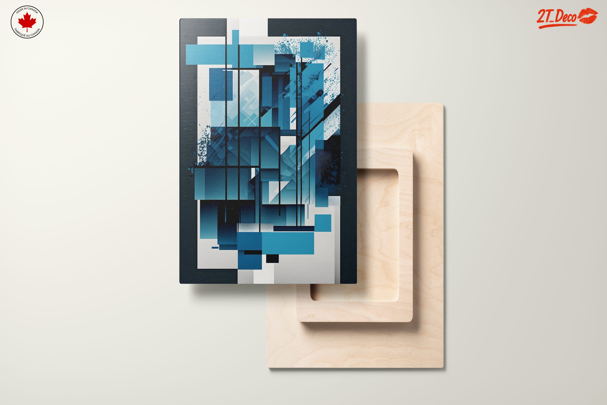 Dynamic Blue Abstract Composition Art - Image 11