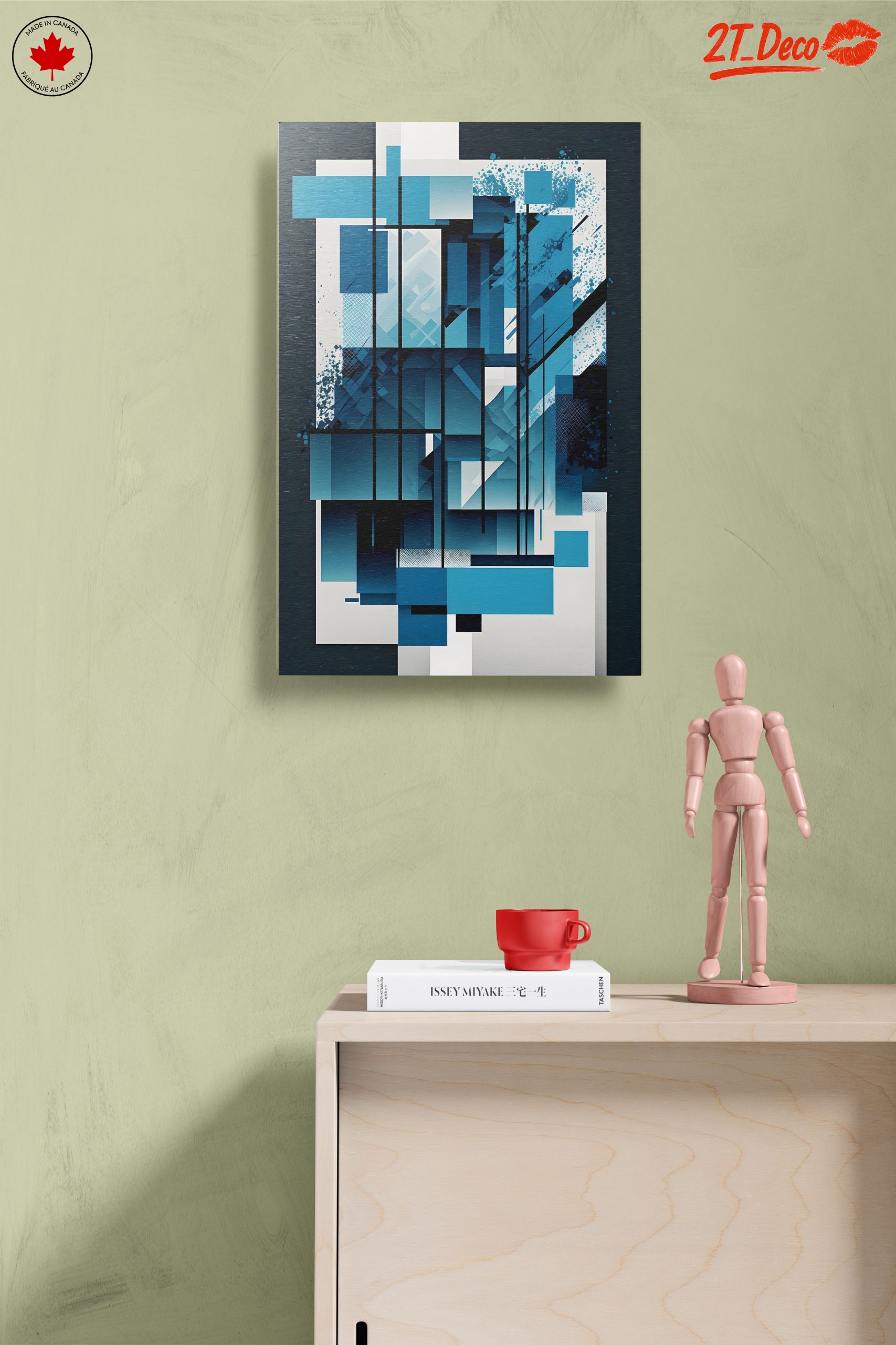 Dynamic Blue Abstract Composition Art - Image 14