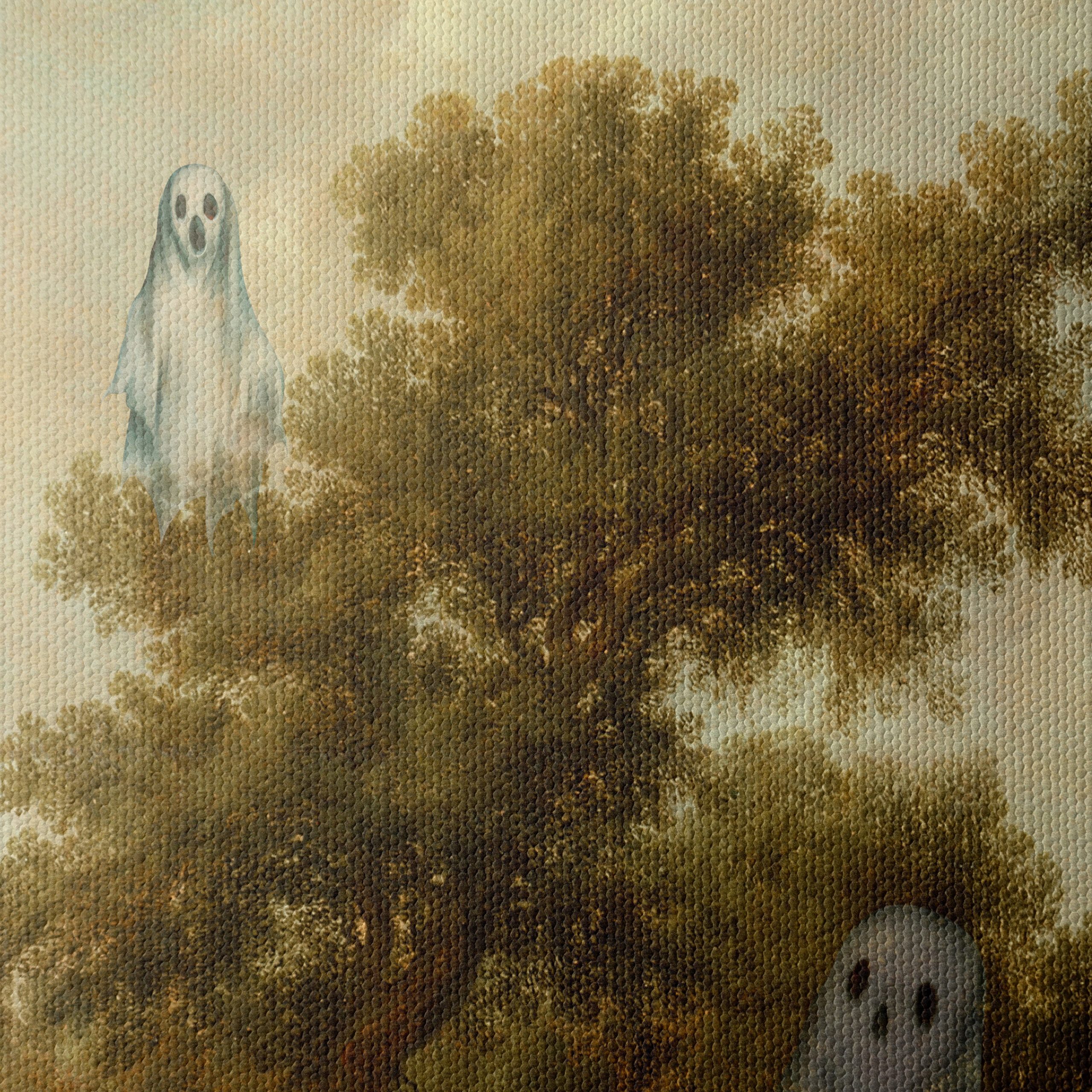 Whimsical Ghosts in a Serene Landscape Art - Image 4