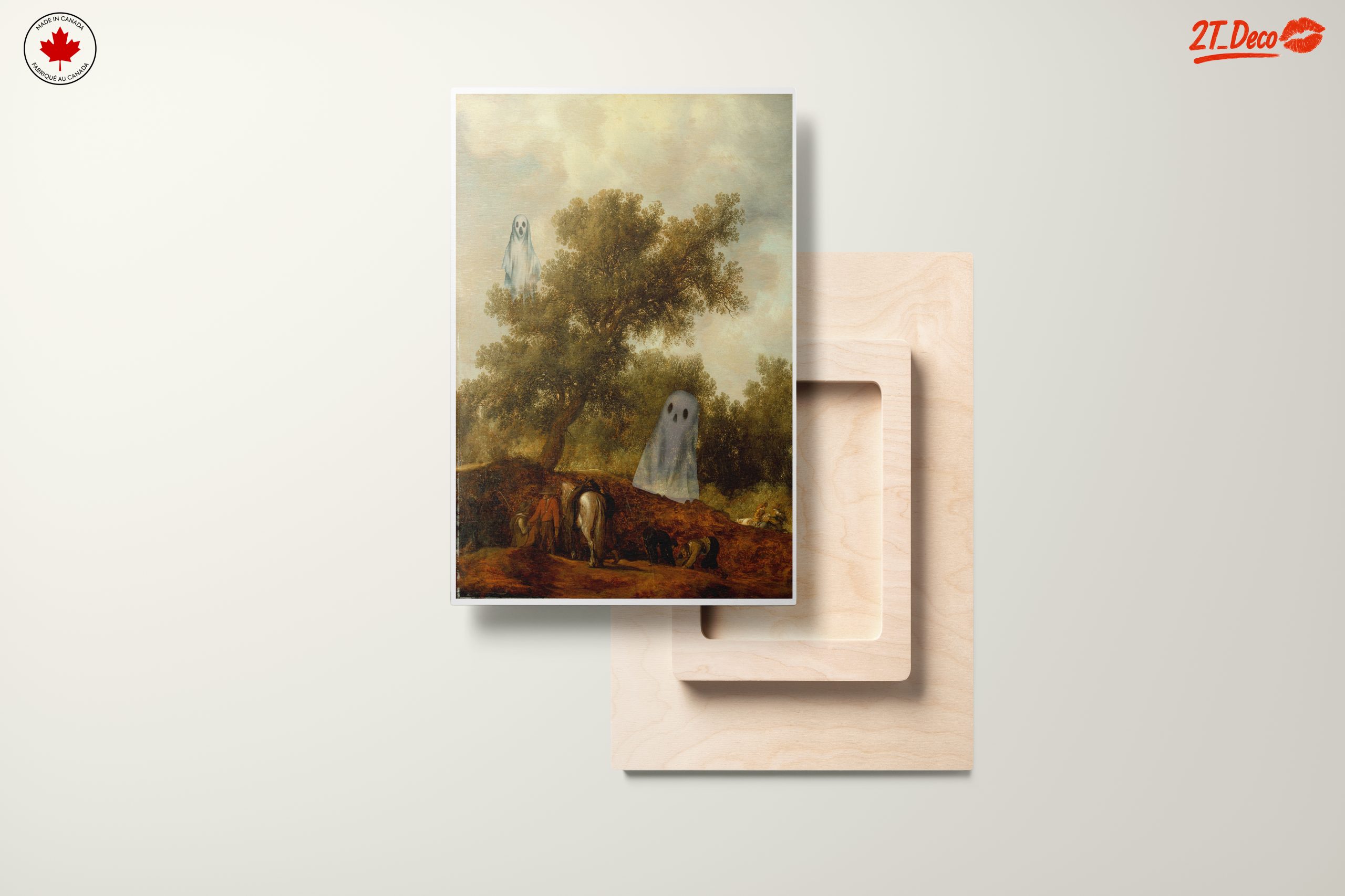 Whimsical Ghosts in a Serene Landscape Art - Image 11