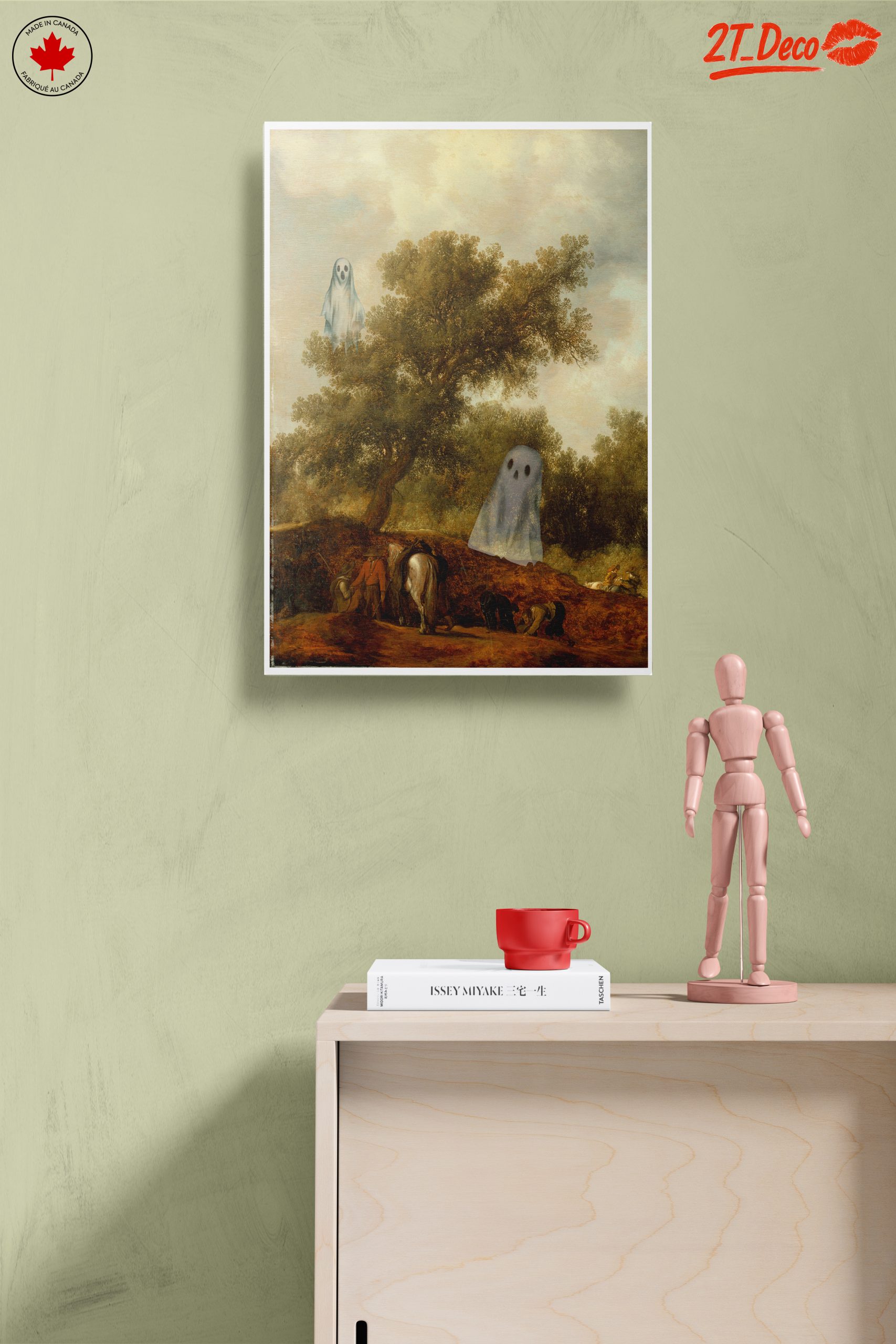 Whimsical Ghosts in a Serene Landscape Art - Image 14