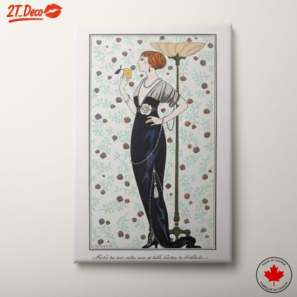 Elegant Vintage Fashion Illustration of a Woman